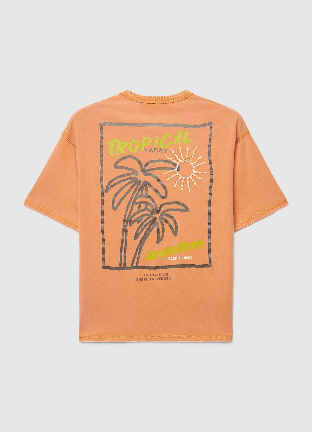 T-shirt over con stampa tropical