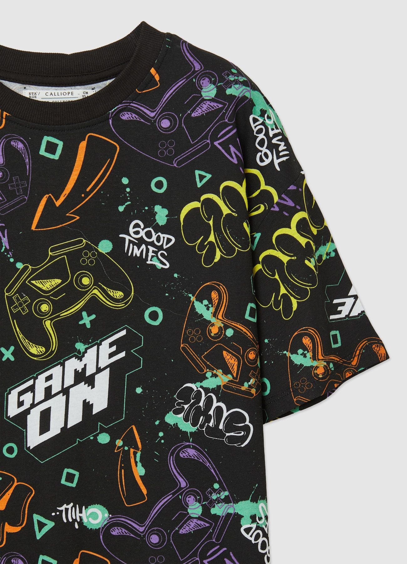 T-shirt over con stampa videogame - Image 6
