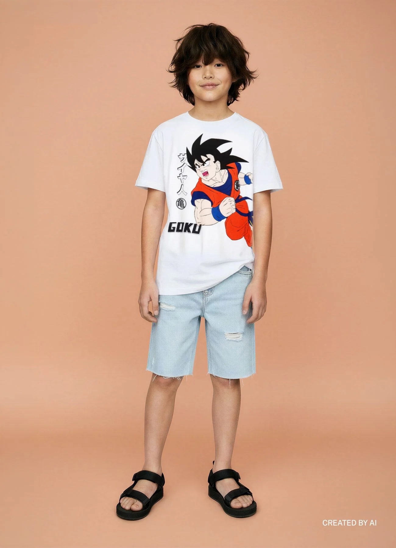 T-shirt oversize con stampa Goku - Image 4