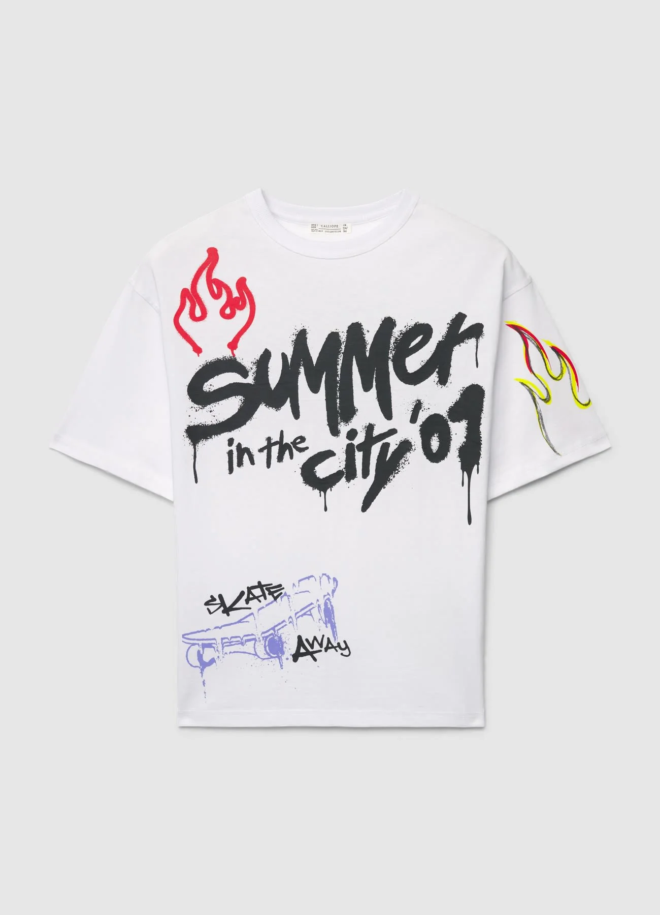 T-shirt oversize con stampa graffiti - Image 2