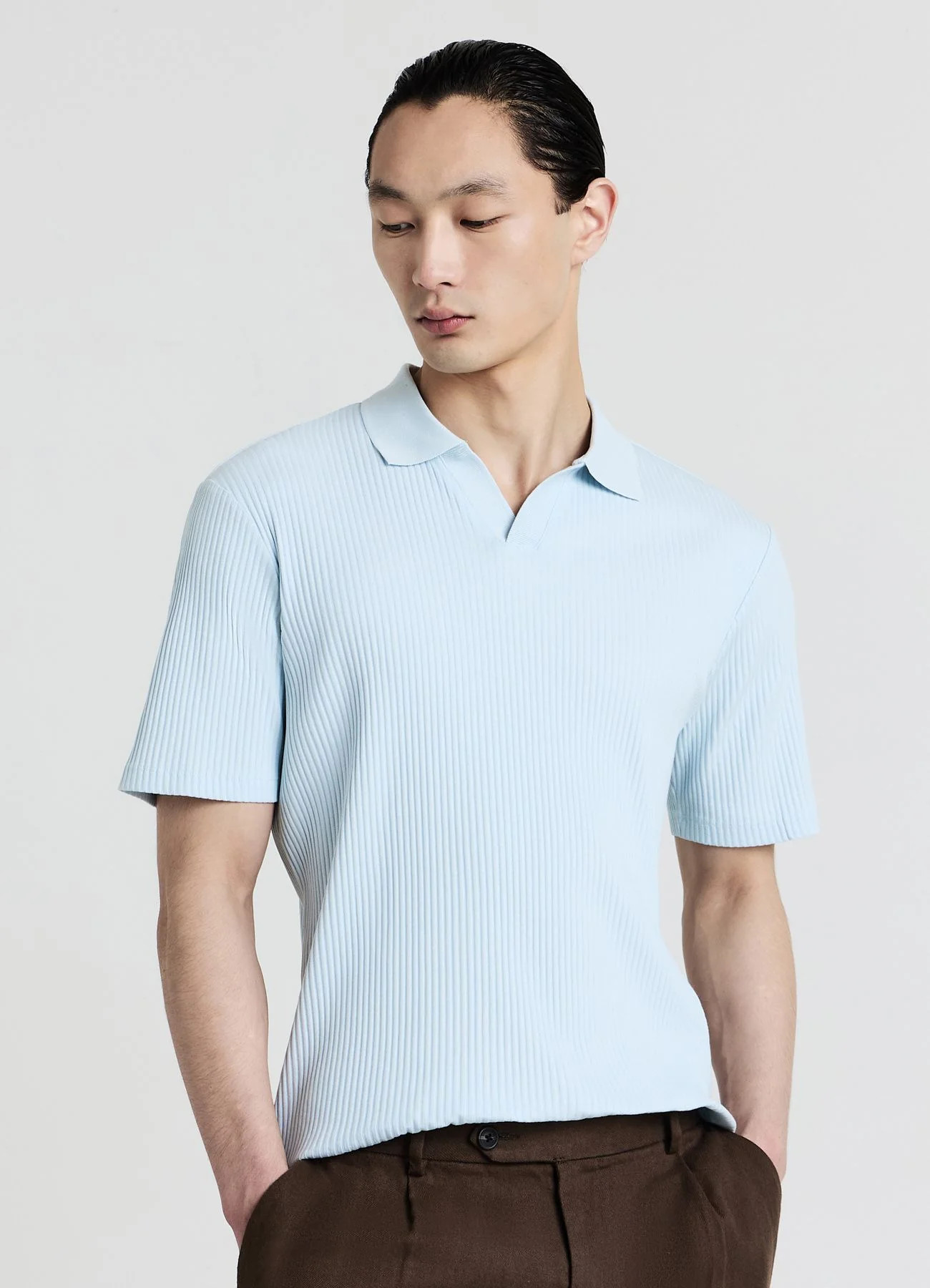 T-shirt polo a coste - Image 3