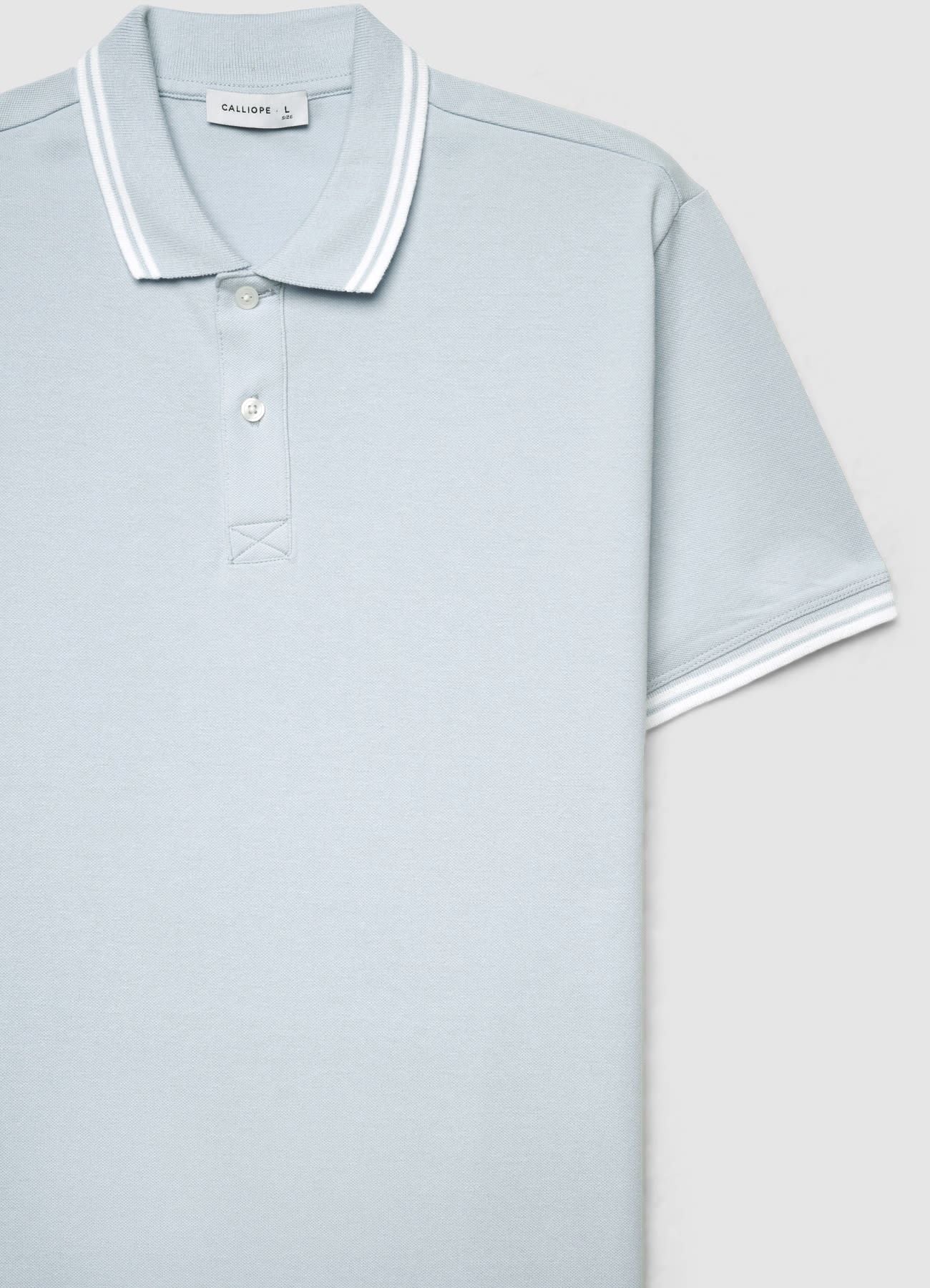 T-shirt polo con profili a righe - Image 5