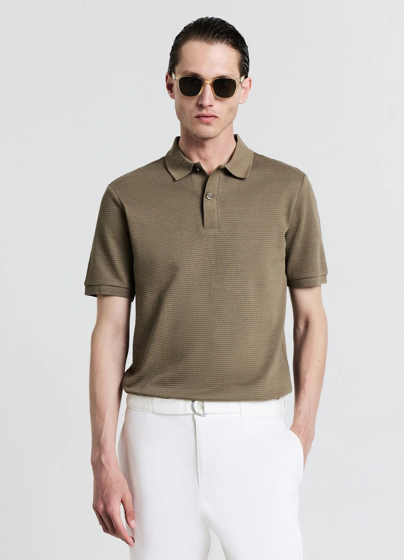 T-shirt polo tessuto operato - Image 3