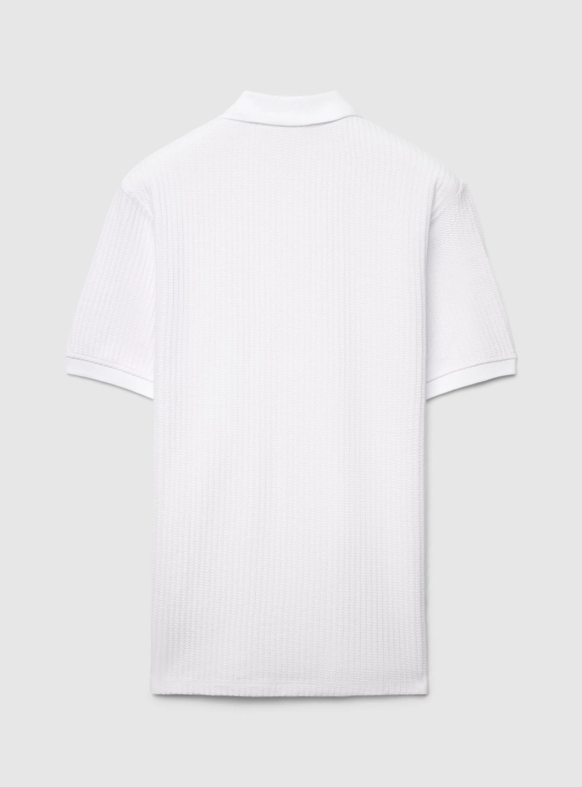 T-shirt polo tessuto operato tinta unita - Image 6