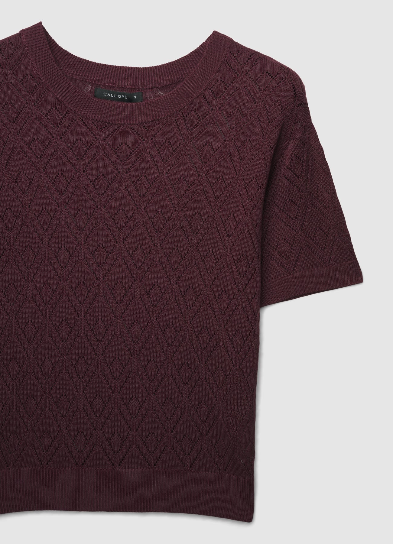 T-shirt punto traforato a tinta unita - Image 6