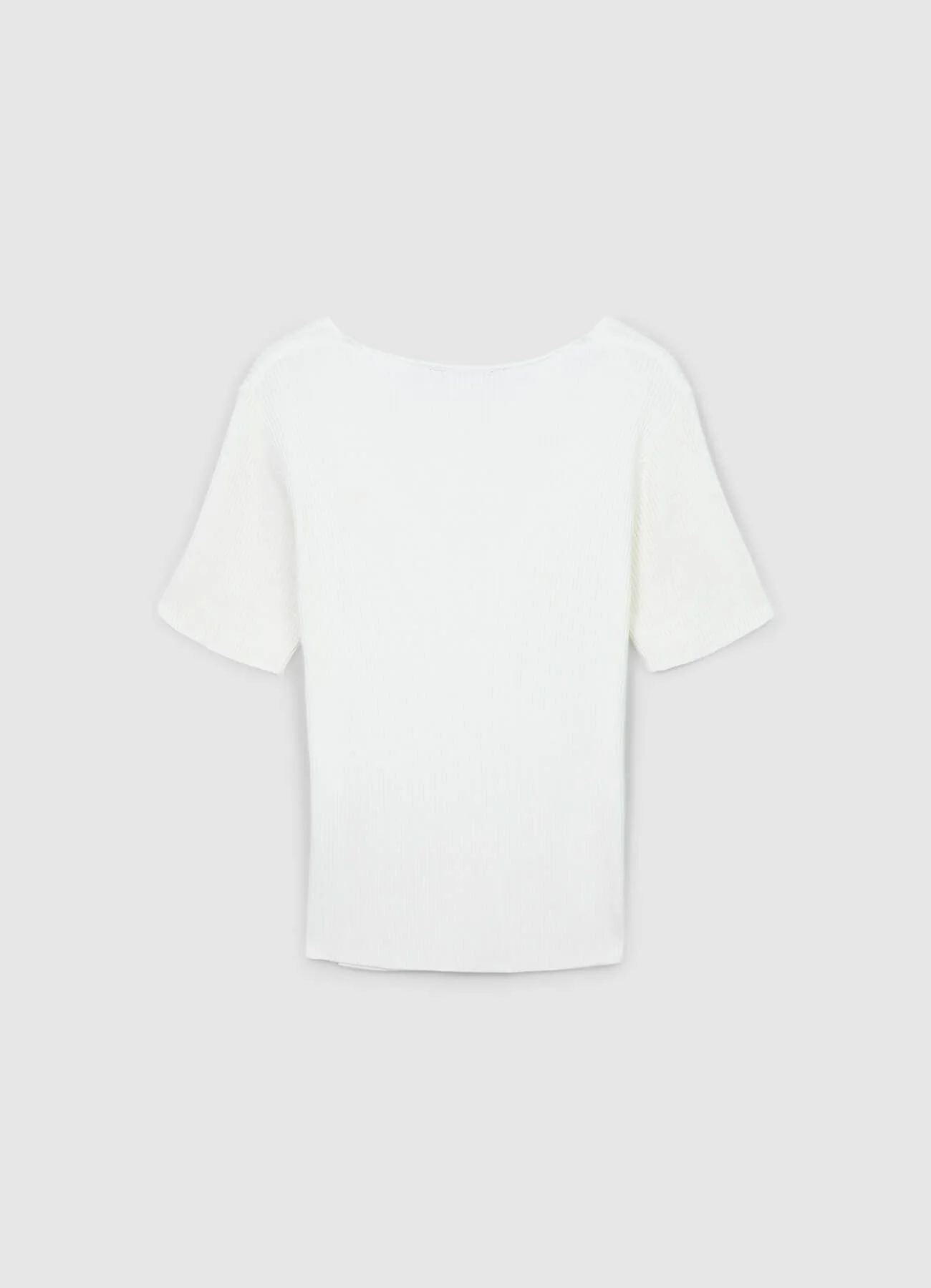 T-shirt scollo V a costine - Image 5