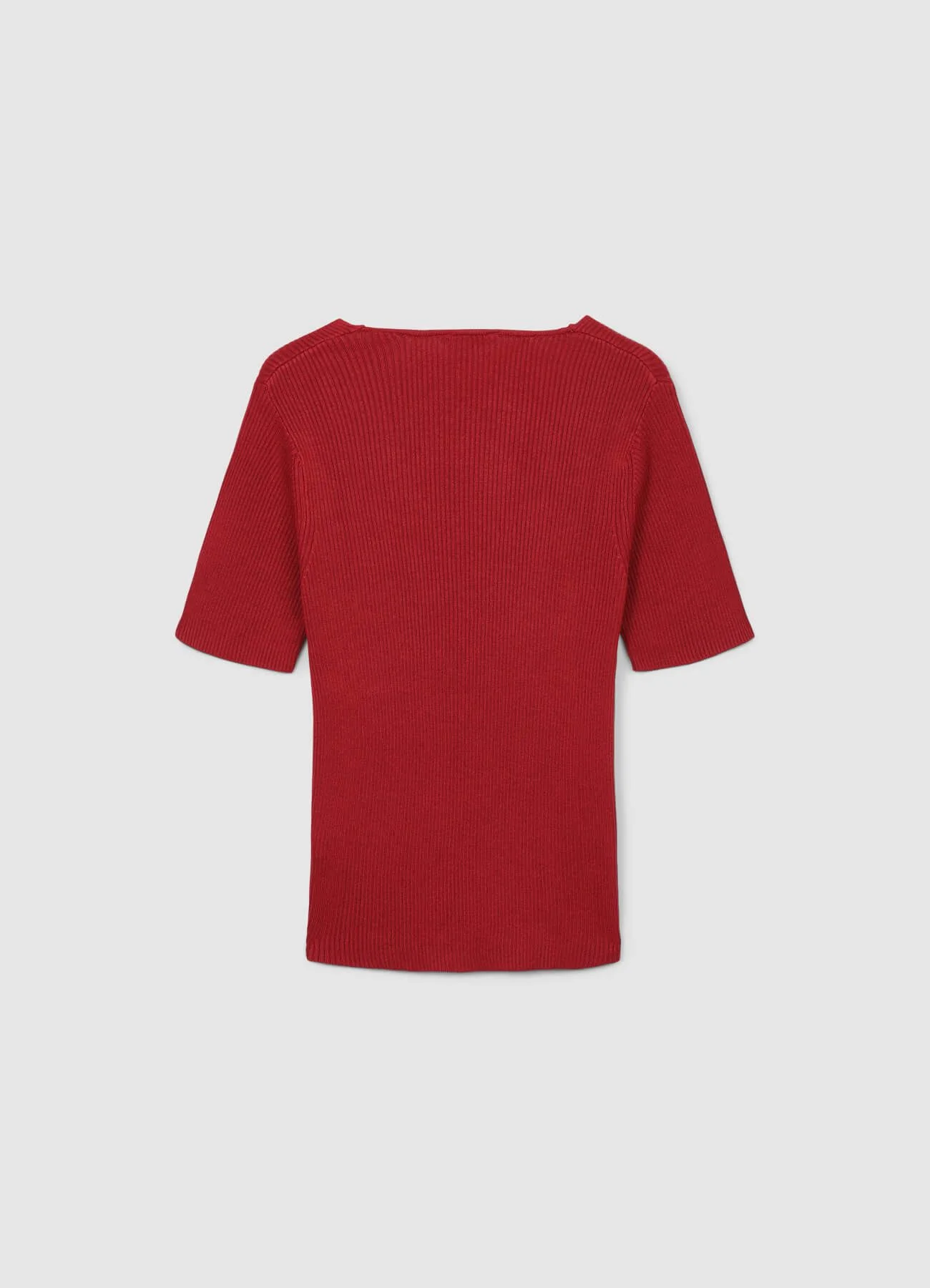 T-shirt scollo V a costine - Image 5