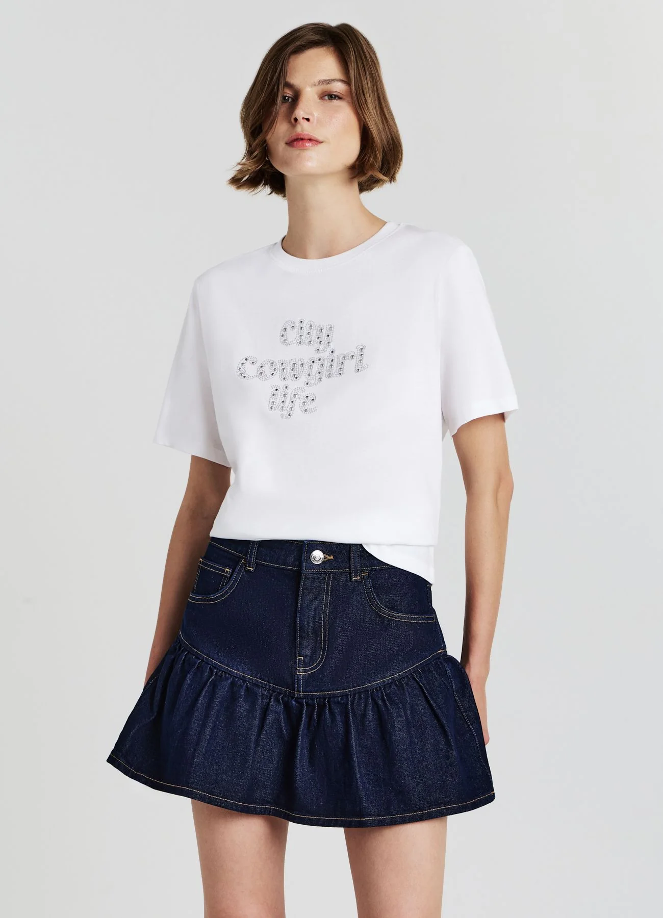 T-shirt scritta strass - Image 7
