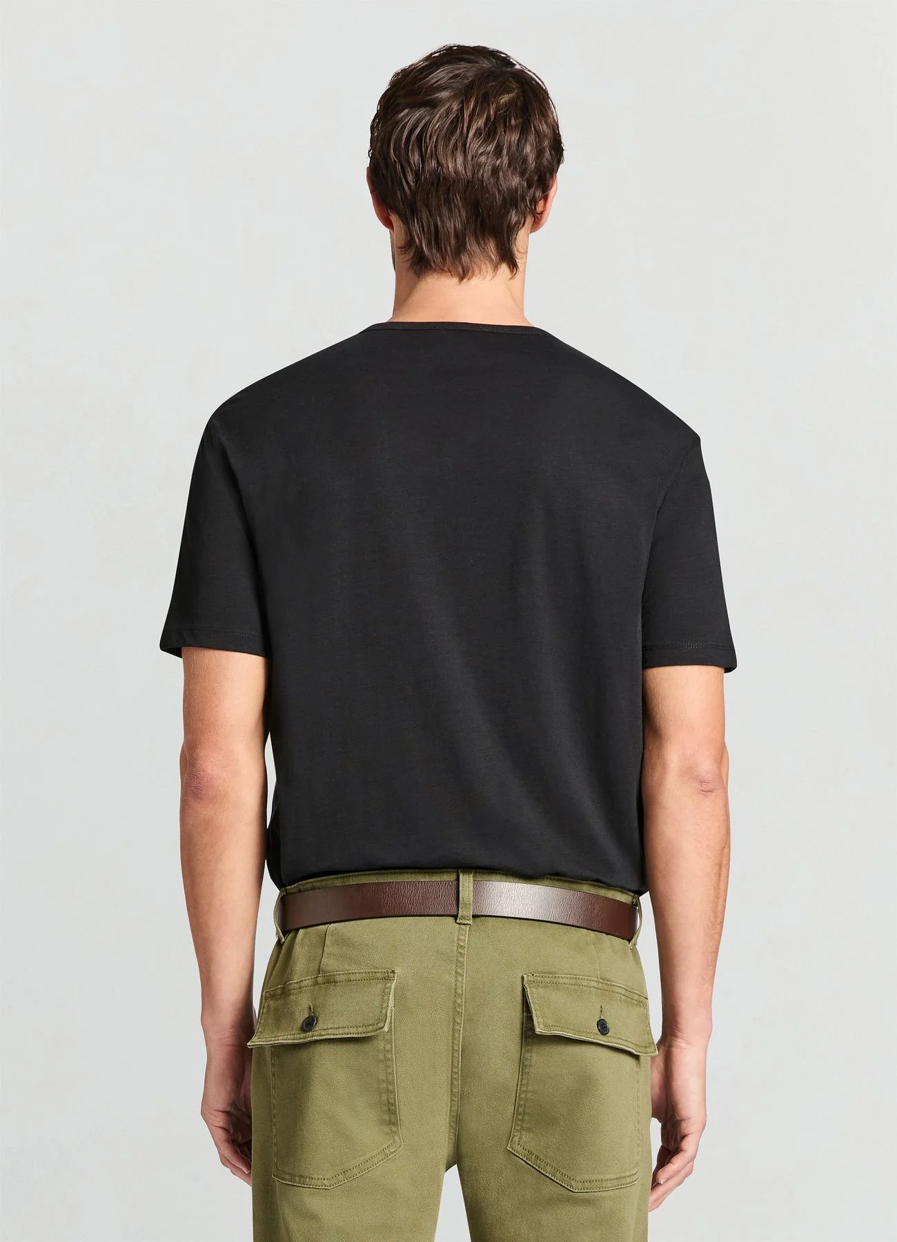 T-shirt serafino a tinta unita