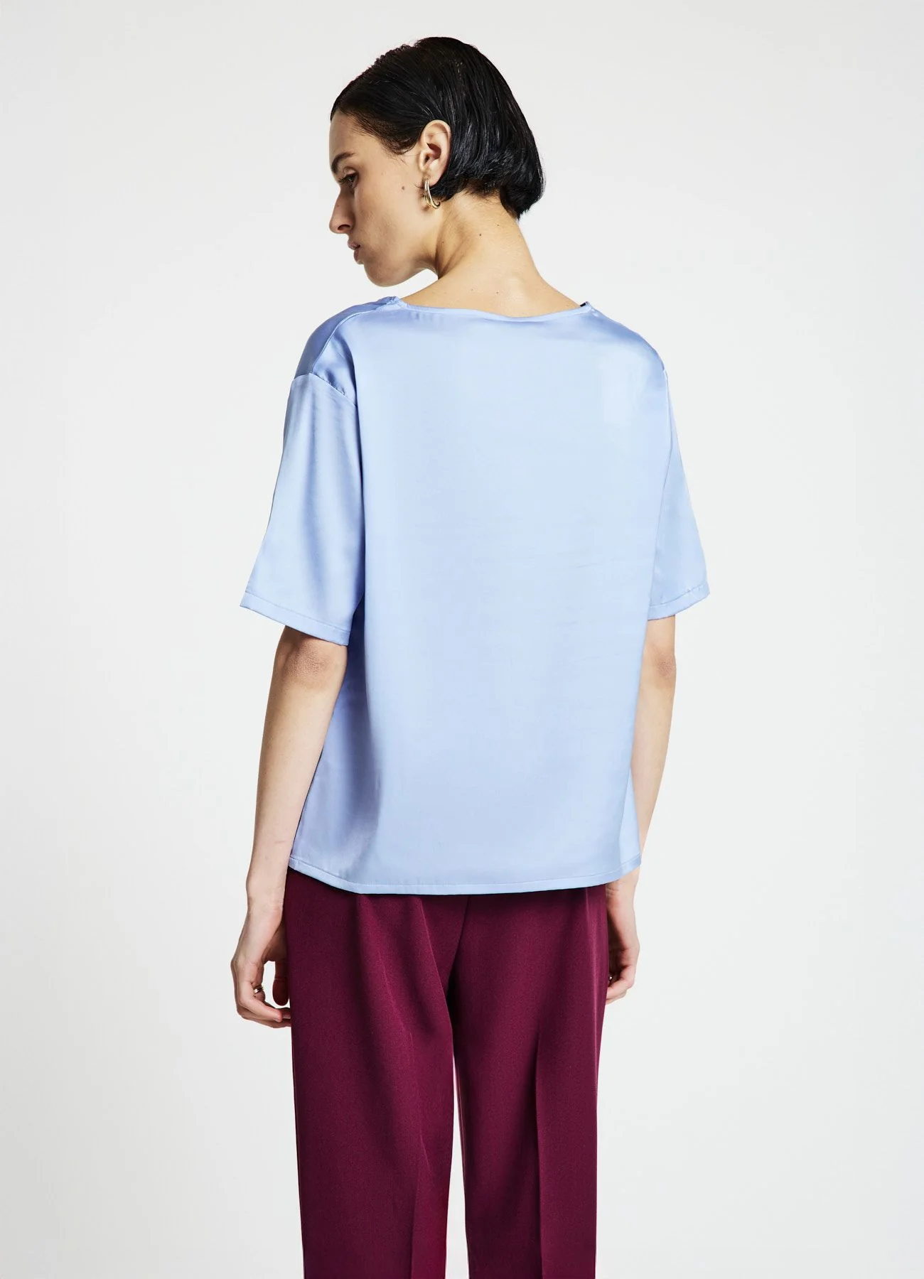 T-shirt simil satin a tinta unita - Image 3