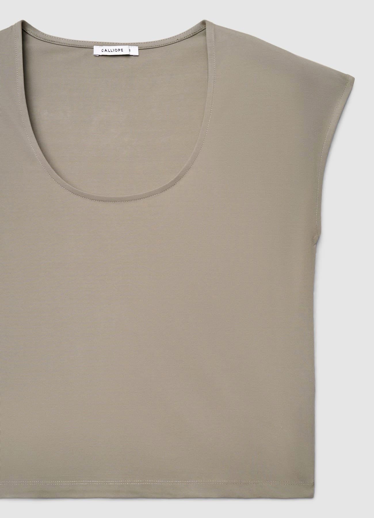T-shirt tinta unita con manica ad aletta - Image 4
