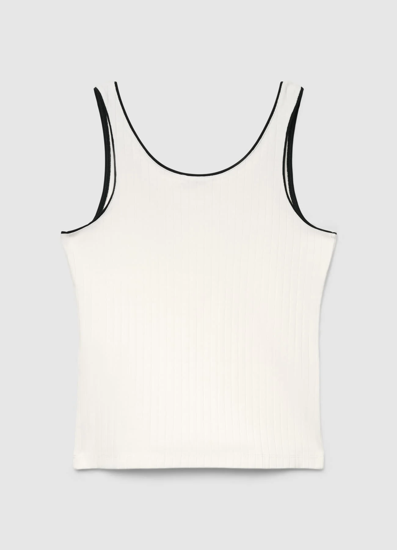 Top a costine con bordi a contrasto - Image 3