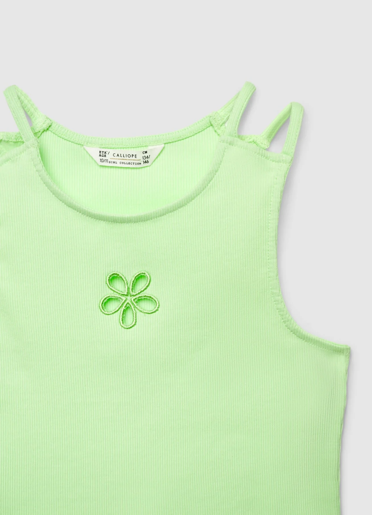Top a costine con ricamo fiore - Image 2