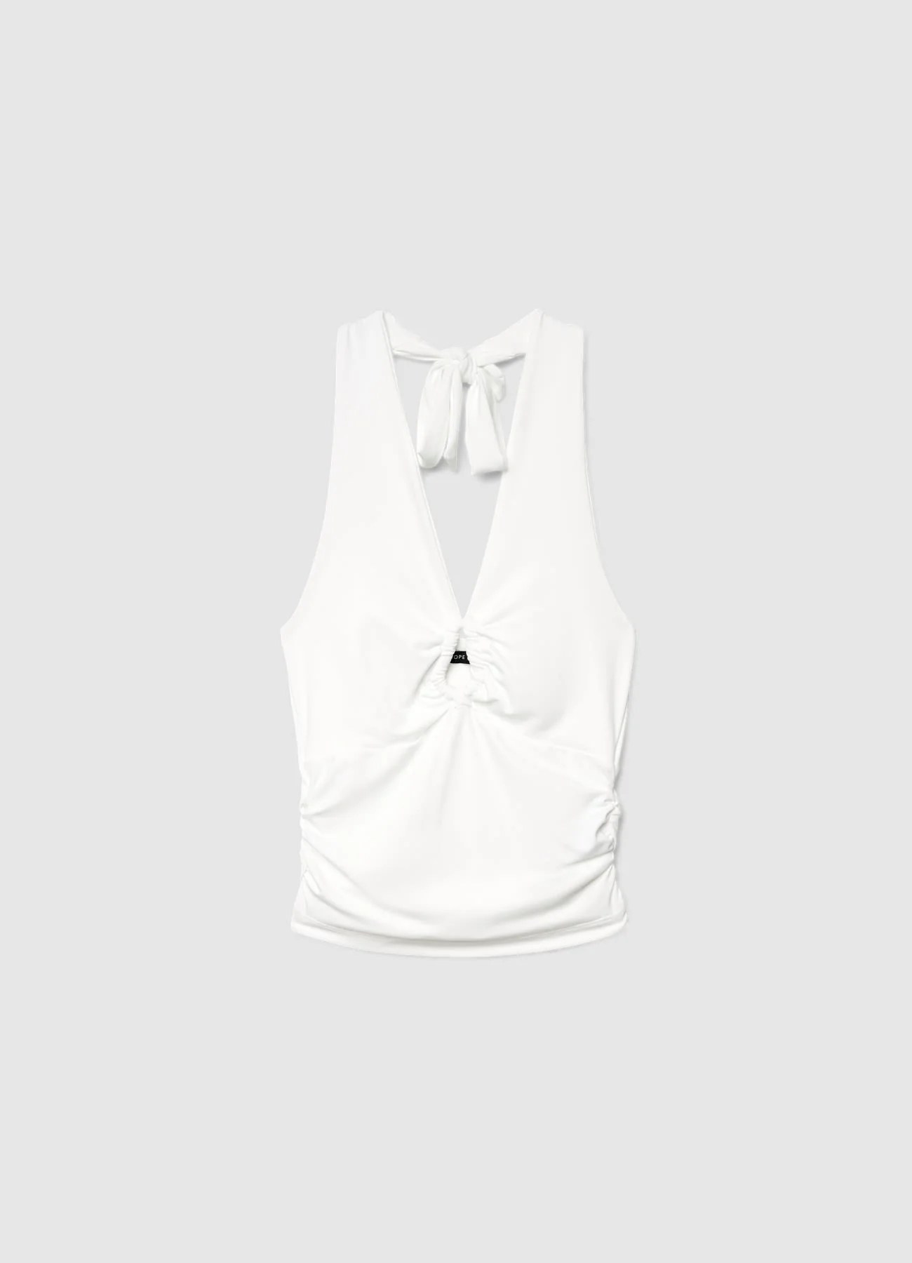 Top allacciato al collo con cut-out e arricciatura - Image 5