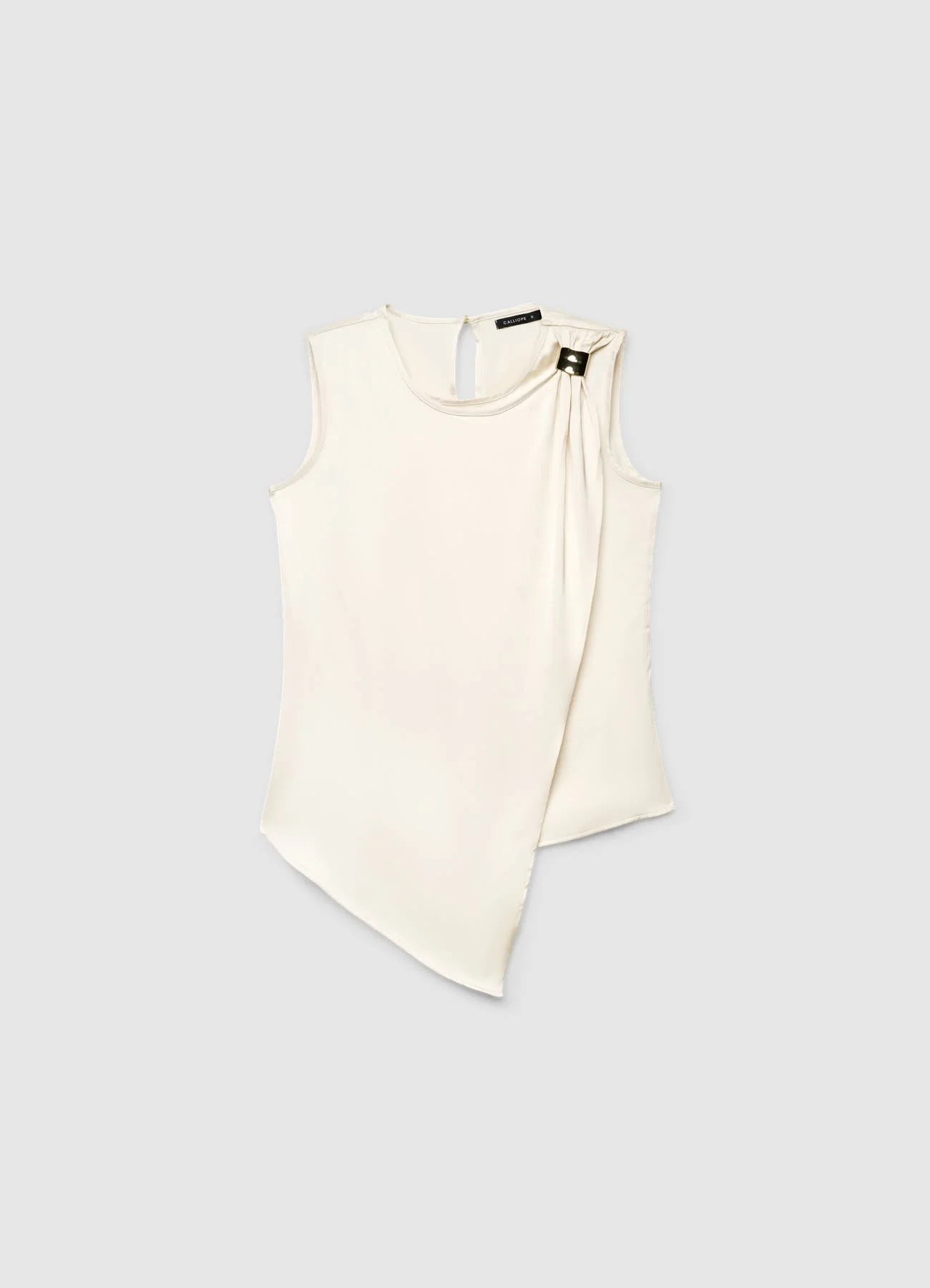Top asimmetrico similsatin con fibbia - Image 4