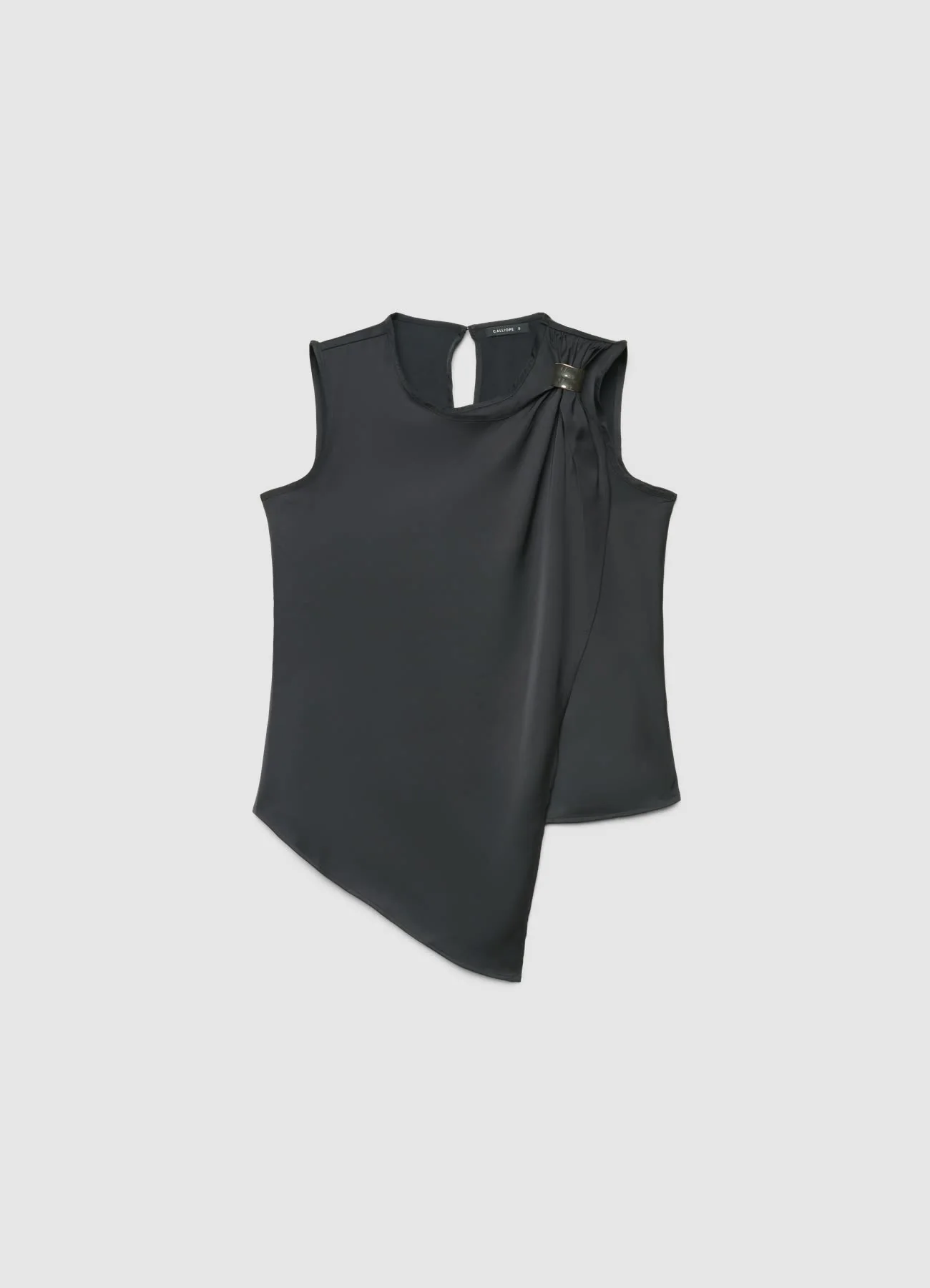 Top asimmetrico similsatin con fibbia - Image 4