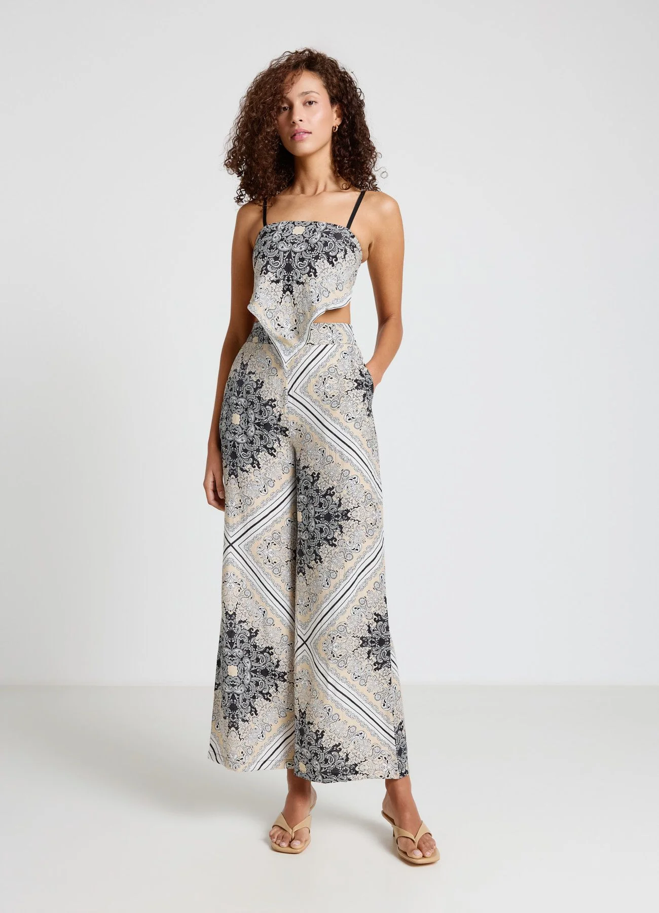 Top bandana con stampa paisley