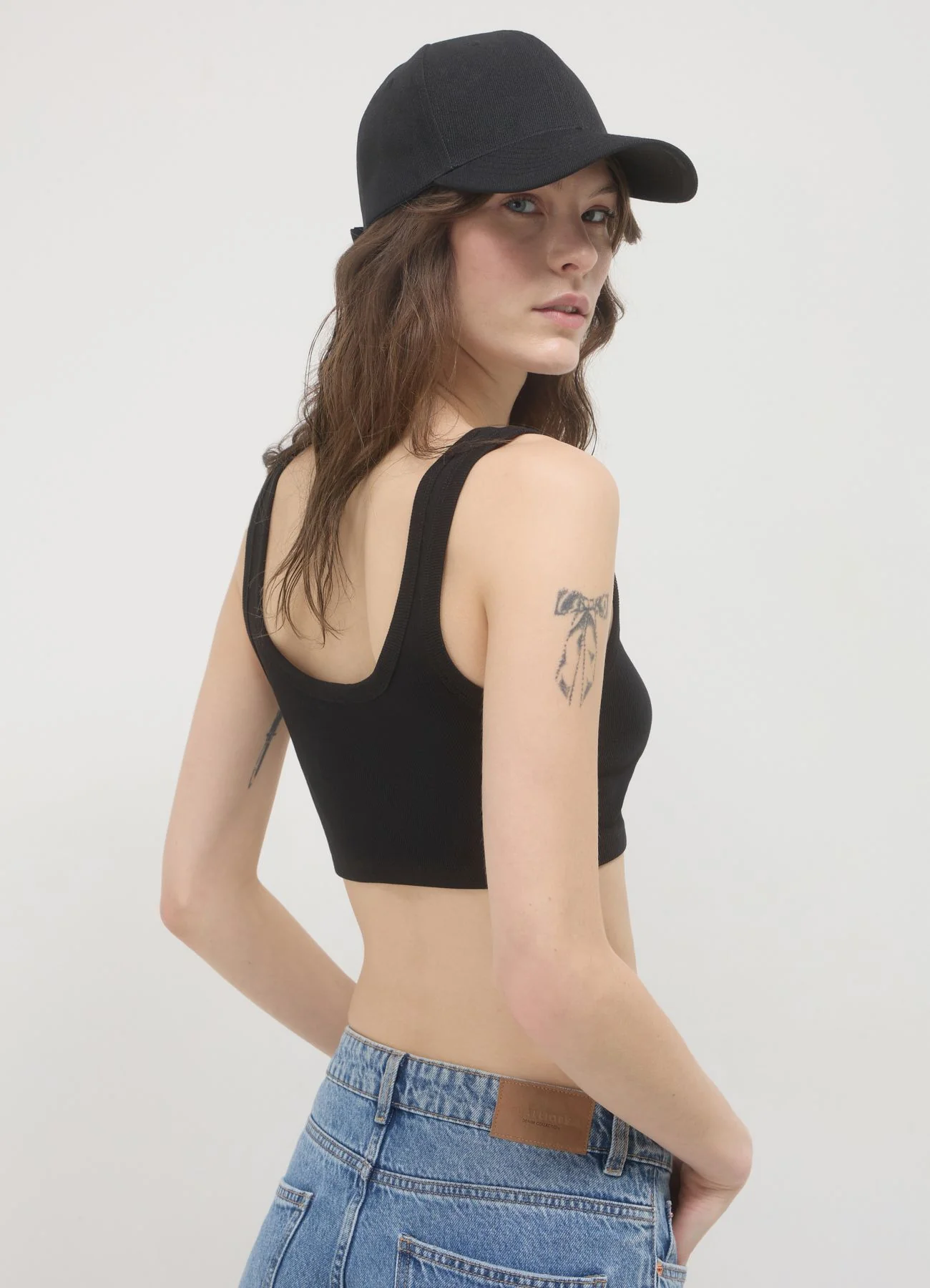 Top bra a costina