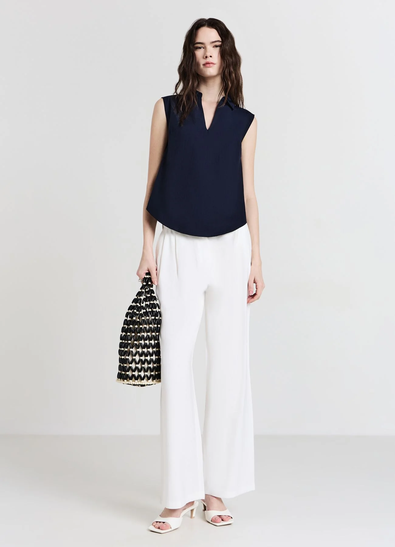 Top collo a camicia