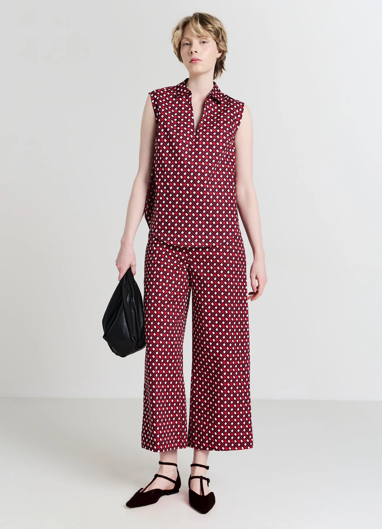 Top collo camicia a fantasia - Image 3