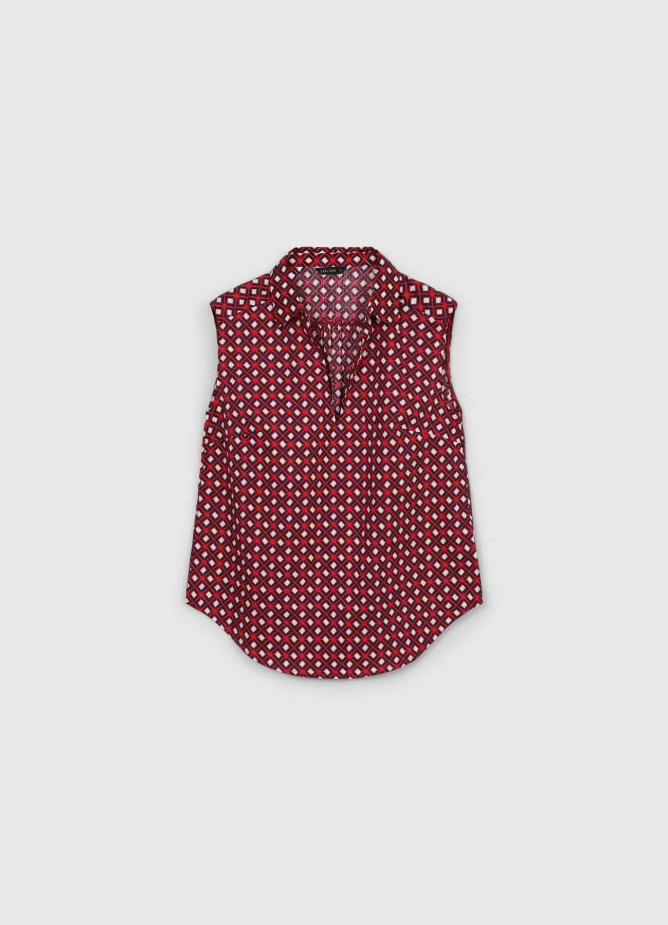 Top collo camicia a fantasia - Image 4