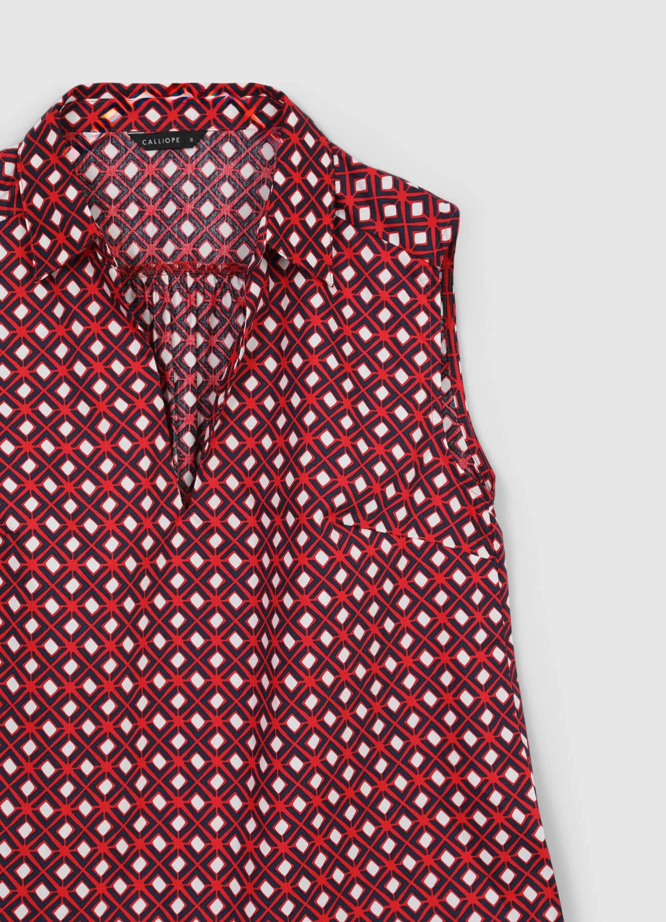 Top collo camicia a fantasia - Image 5