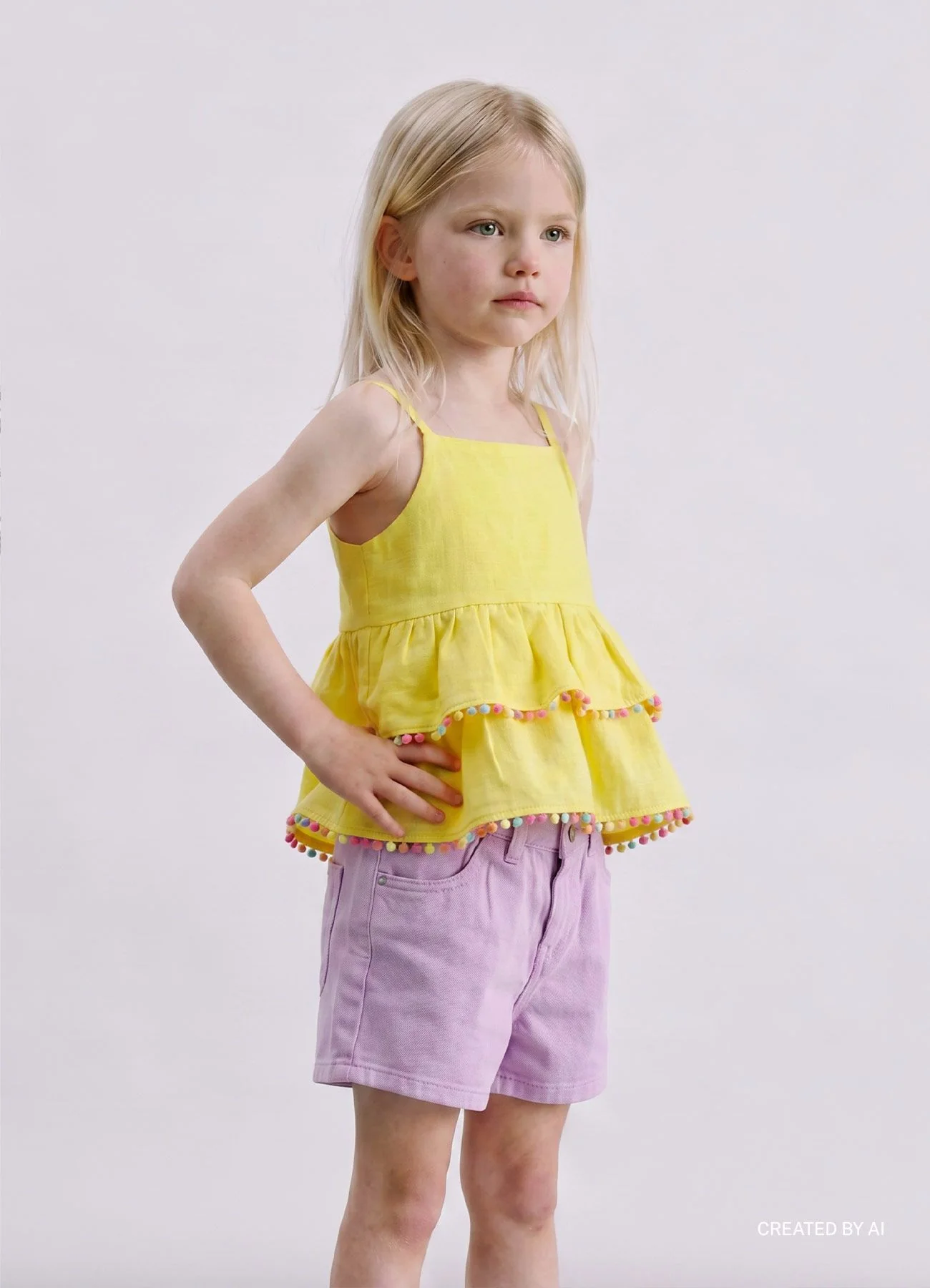 Top con balze e profilo con pompon - Image 4