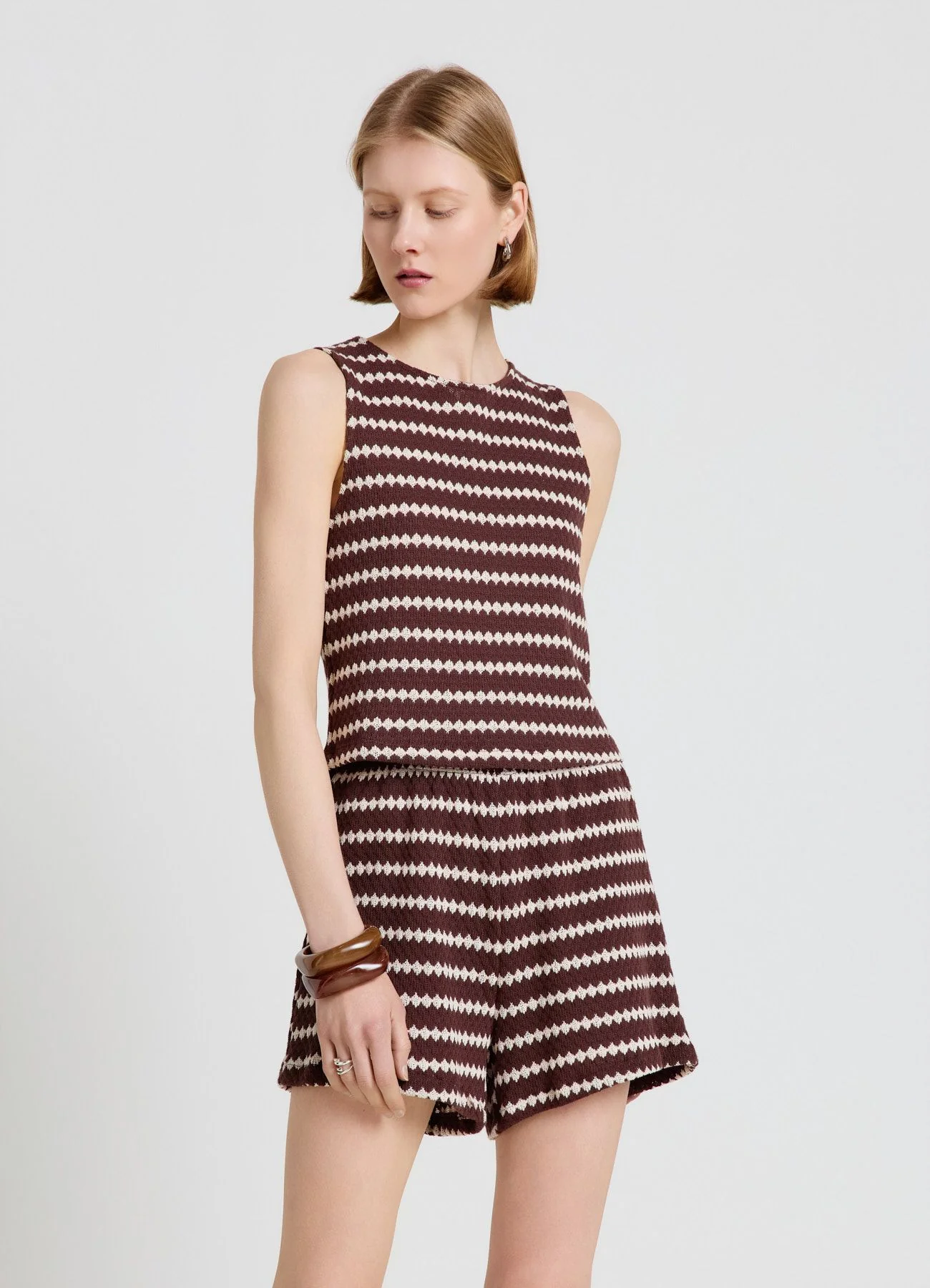 Top crop in maglia a righe - Image 3
