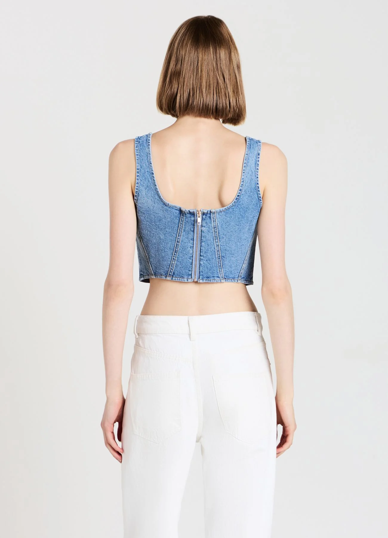 Top denim con strass - Image 2