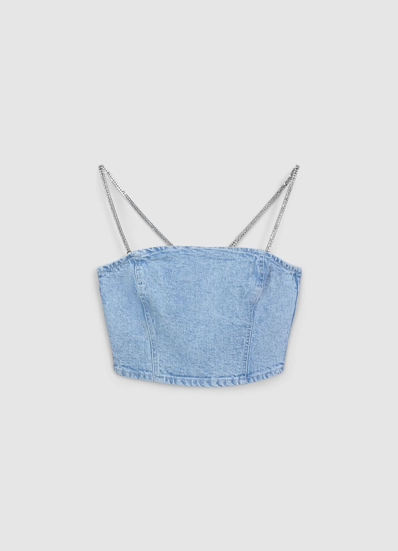 Top denim spalline strass - Image 7