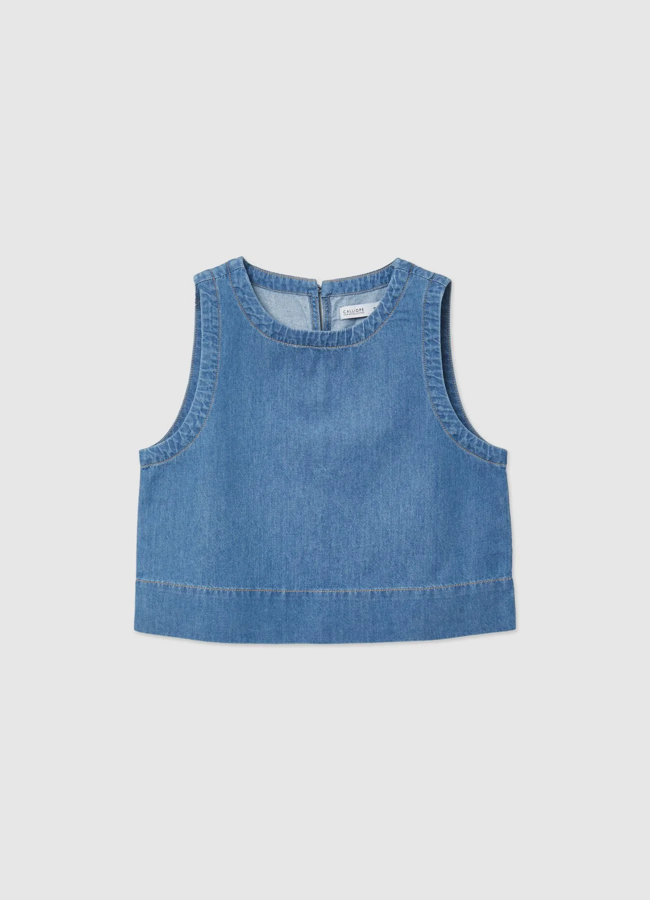 Top in denim con bottoni sul retro - Image 4