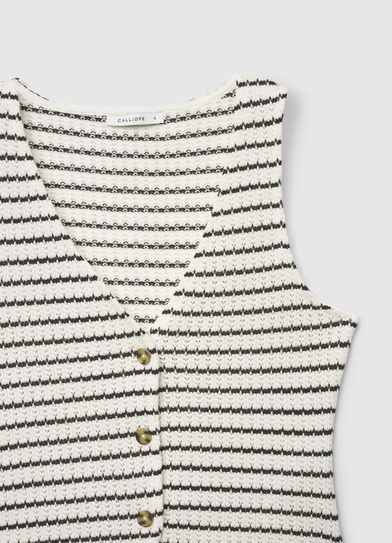 Top in maglia a righe con bottoni - Image 5