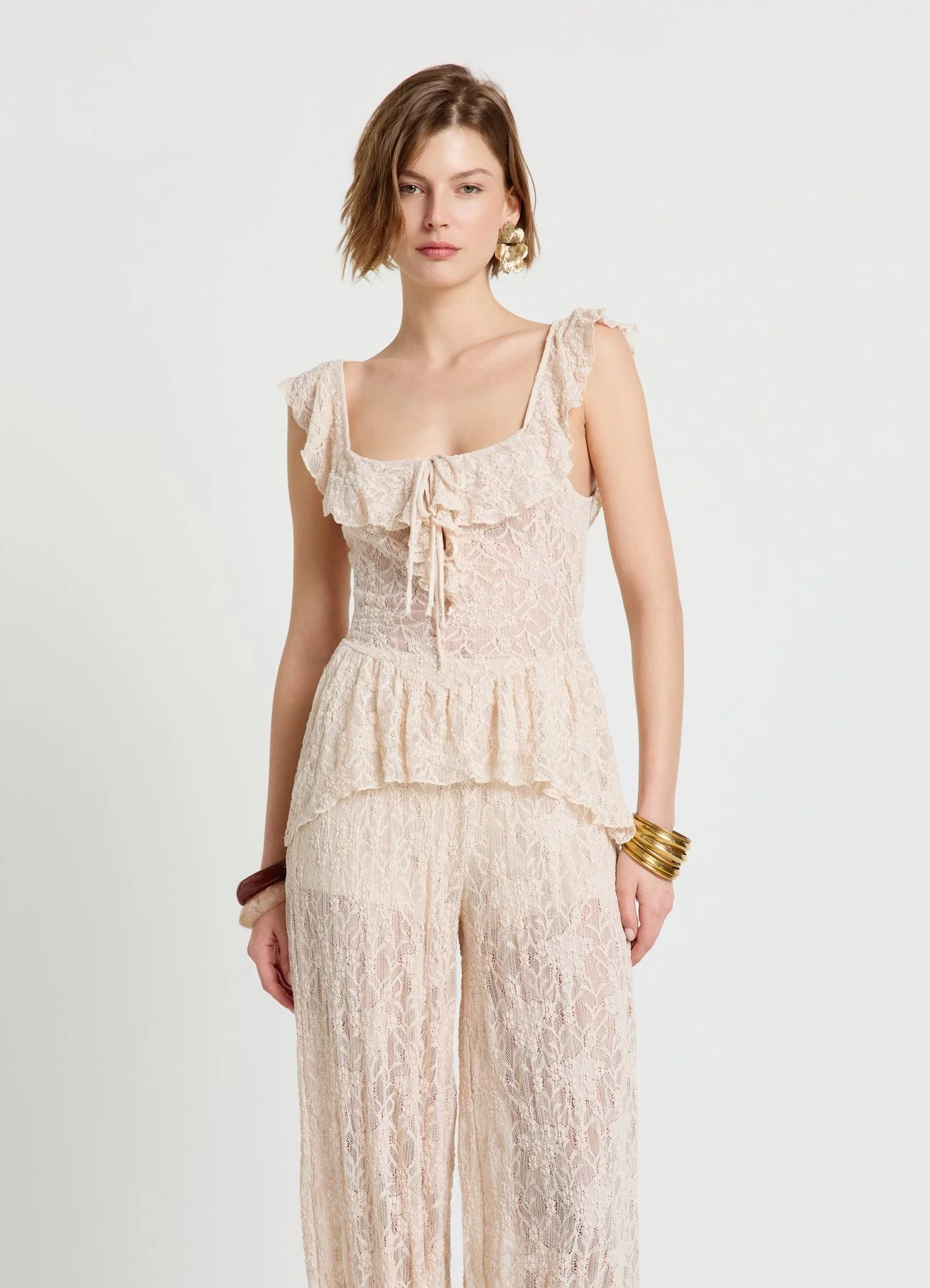 Top in pizzo con volant - Image 3