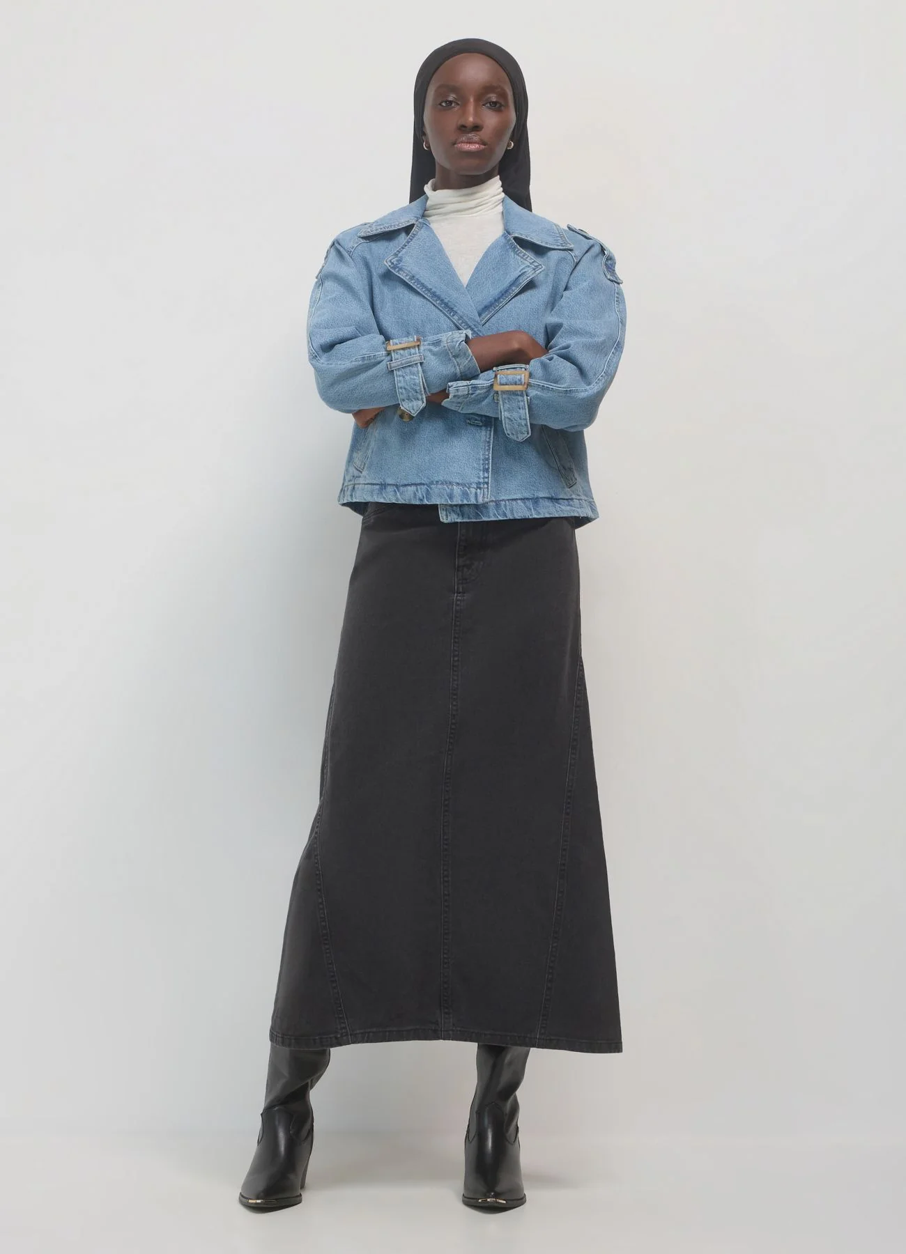 Trench corto in denim