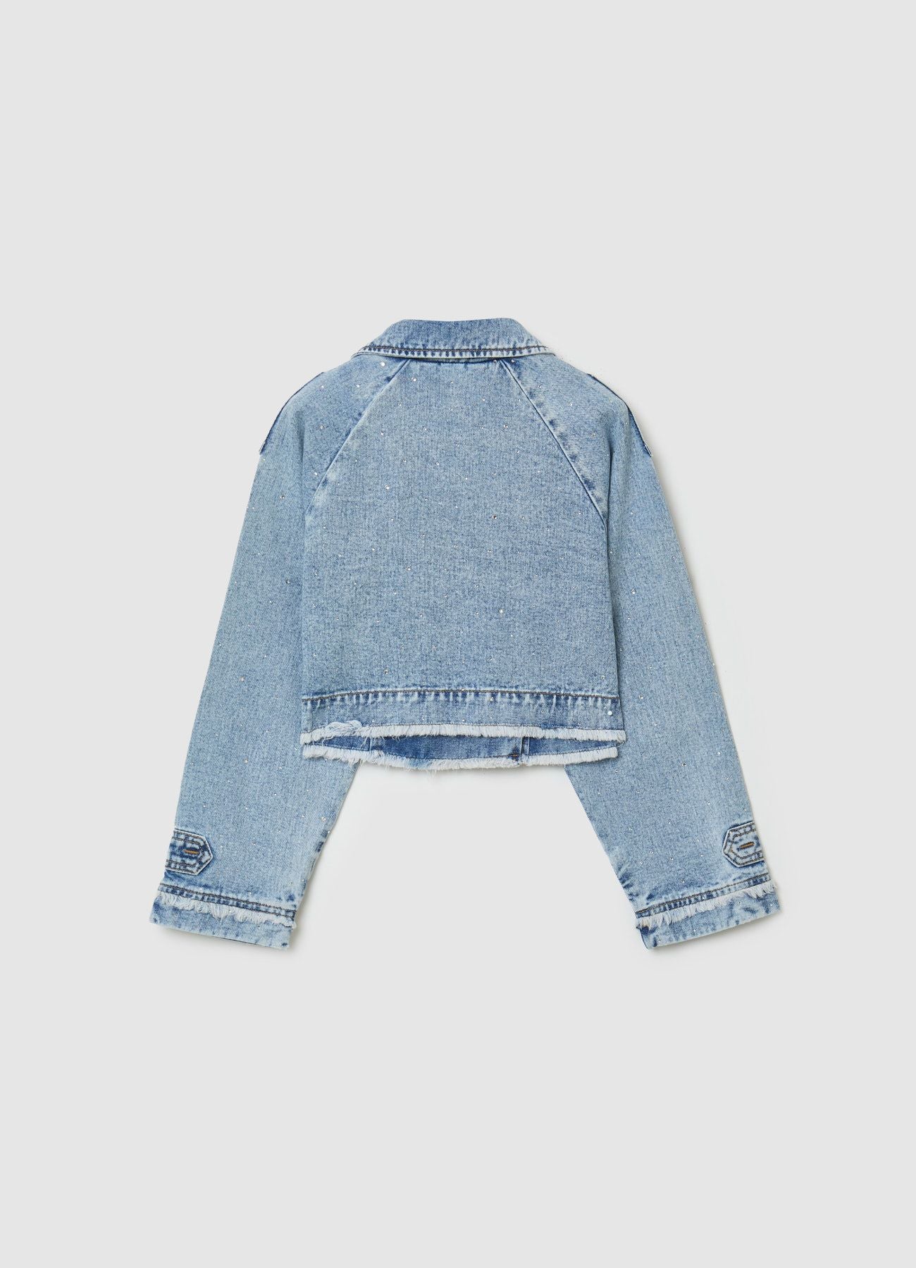 Trench corto in denim con strass - Image 2