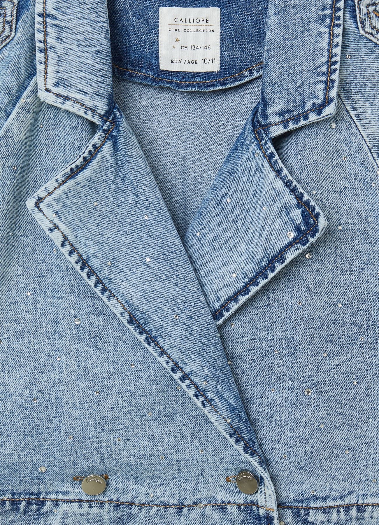 Trench corto in denim con strass - Image 4
