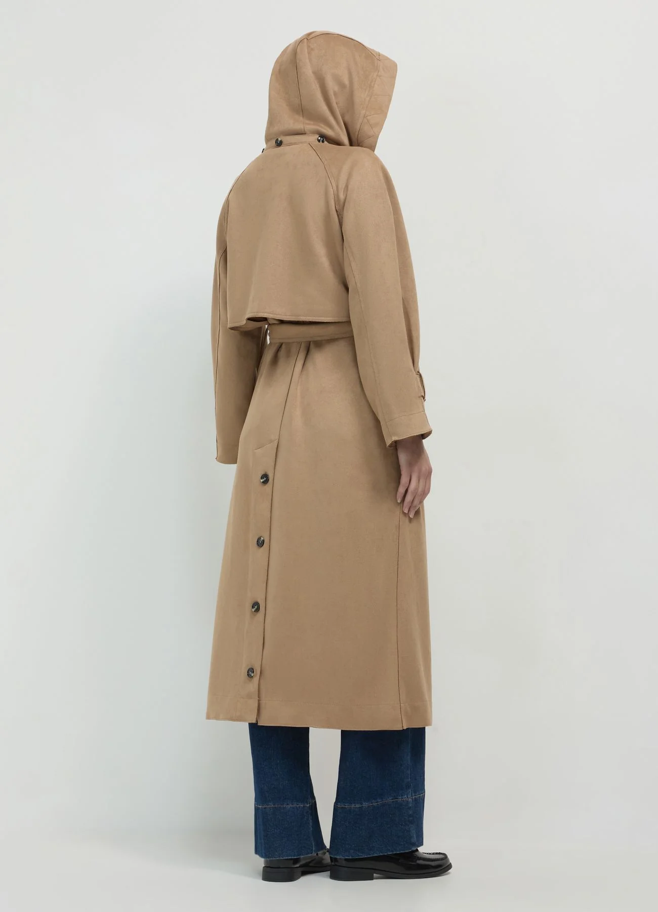 Trench lungo simil camoscio