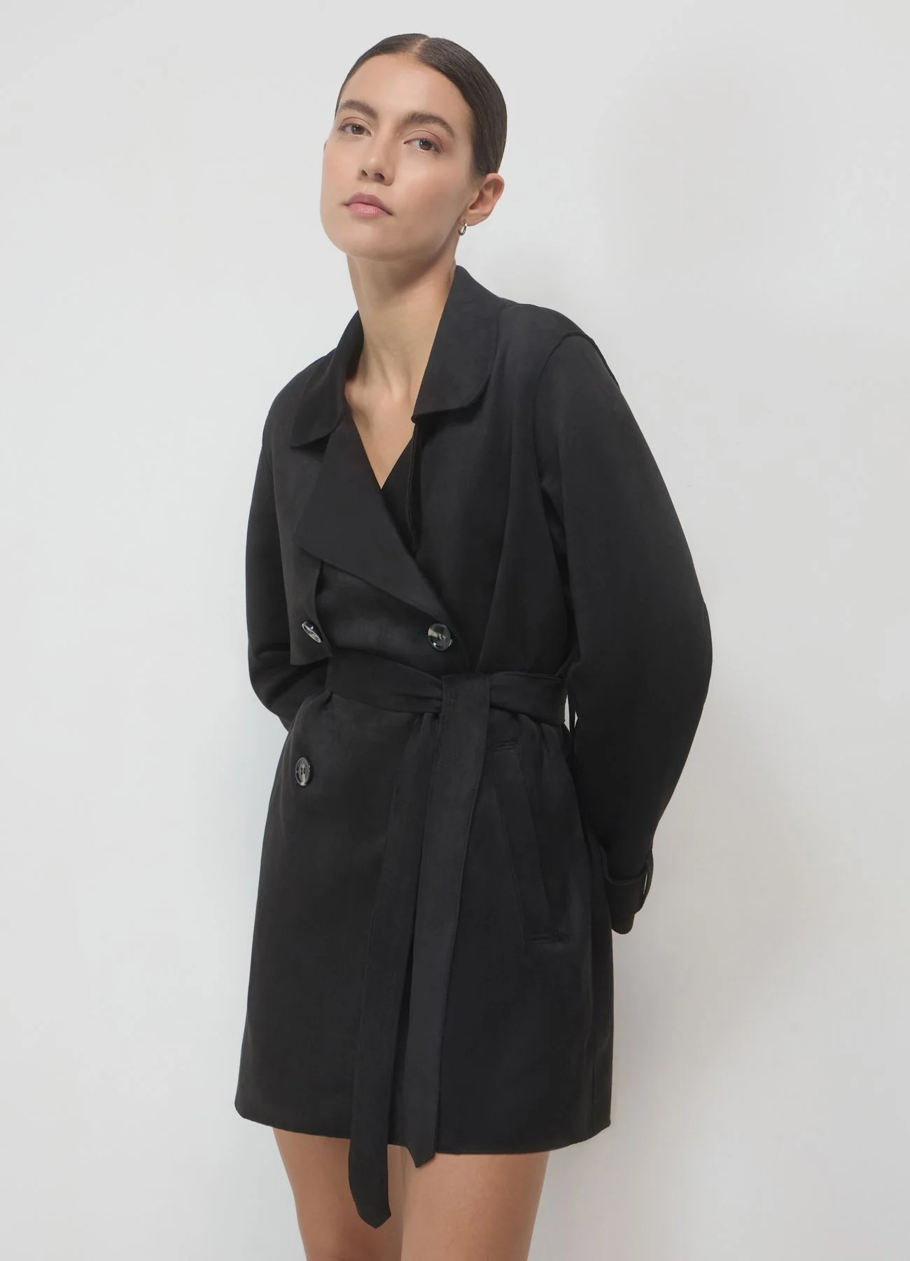 Trench simil camoscio