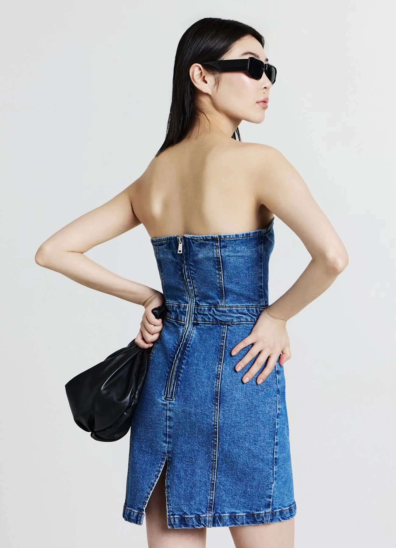 Tubino corto in denim - Image 3