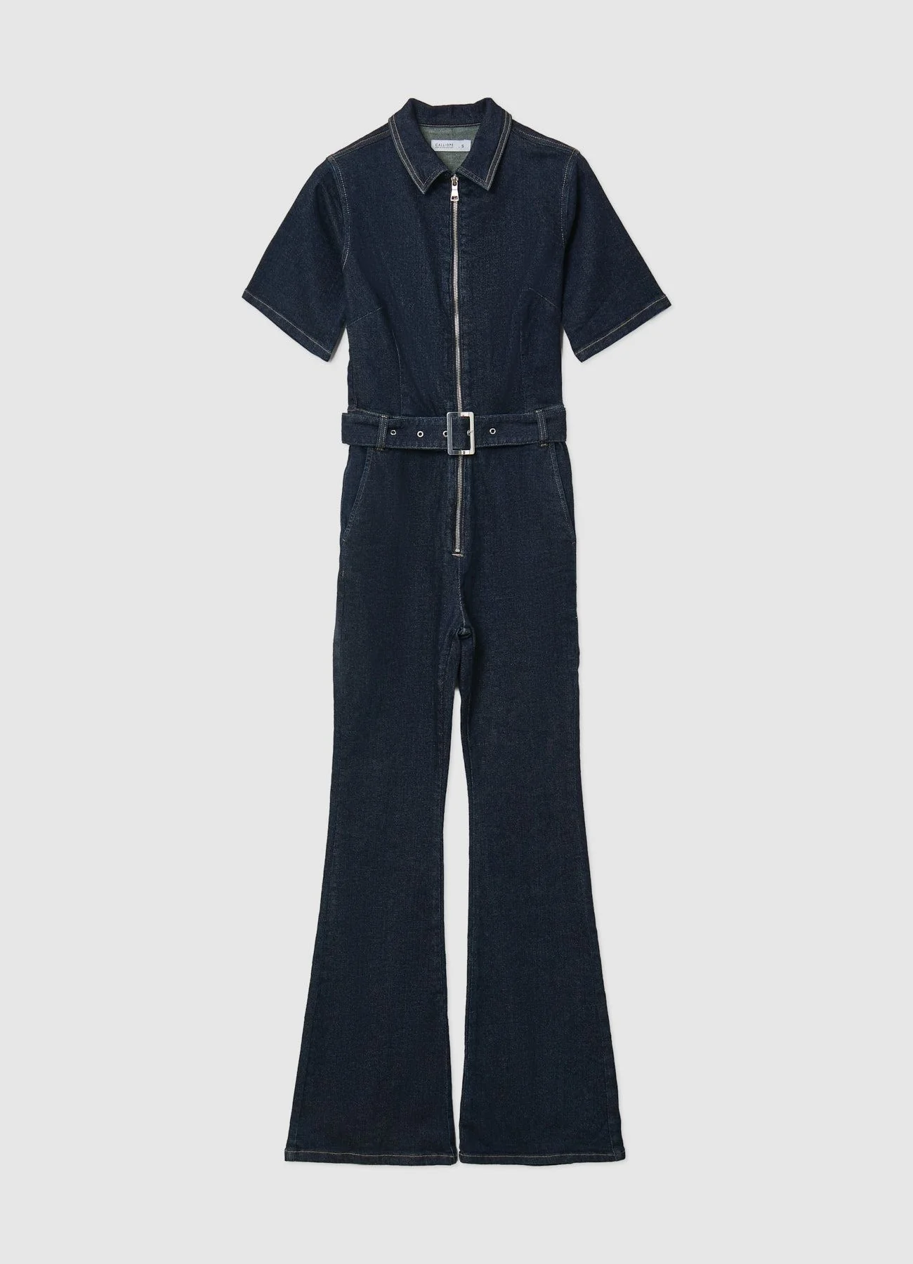 Tuta in denim con zip e cintura - Image 6