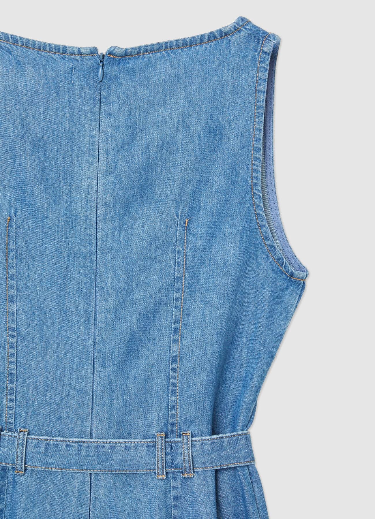 Tuta lunga denim con fusciacca - Image 6