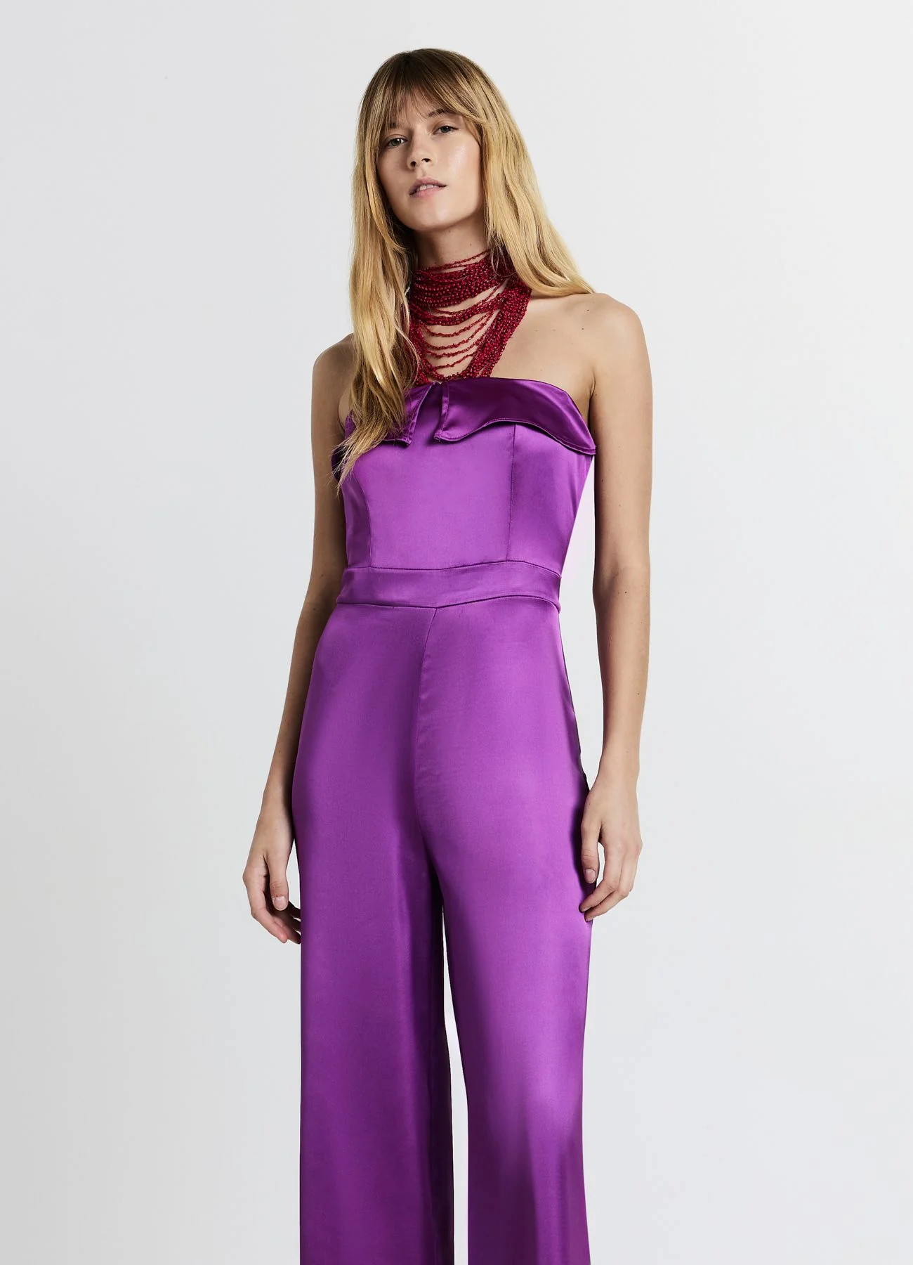 Tuta simil satin con balza - Image 3