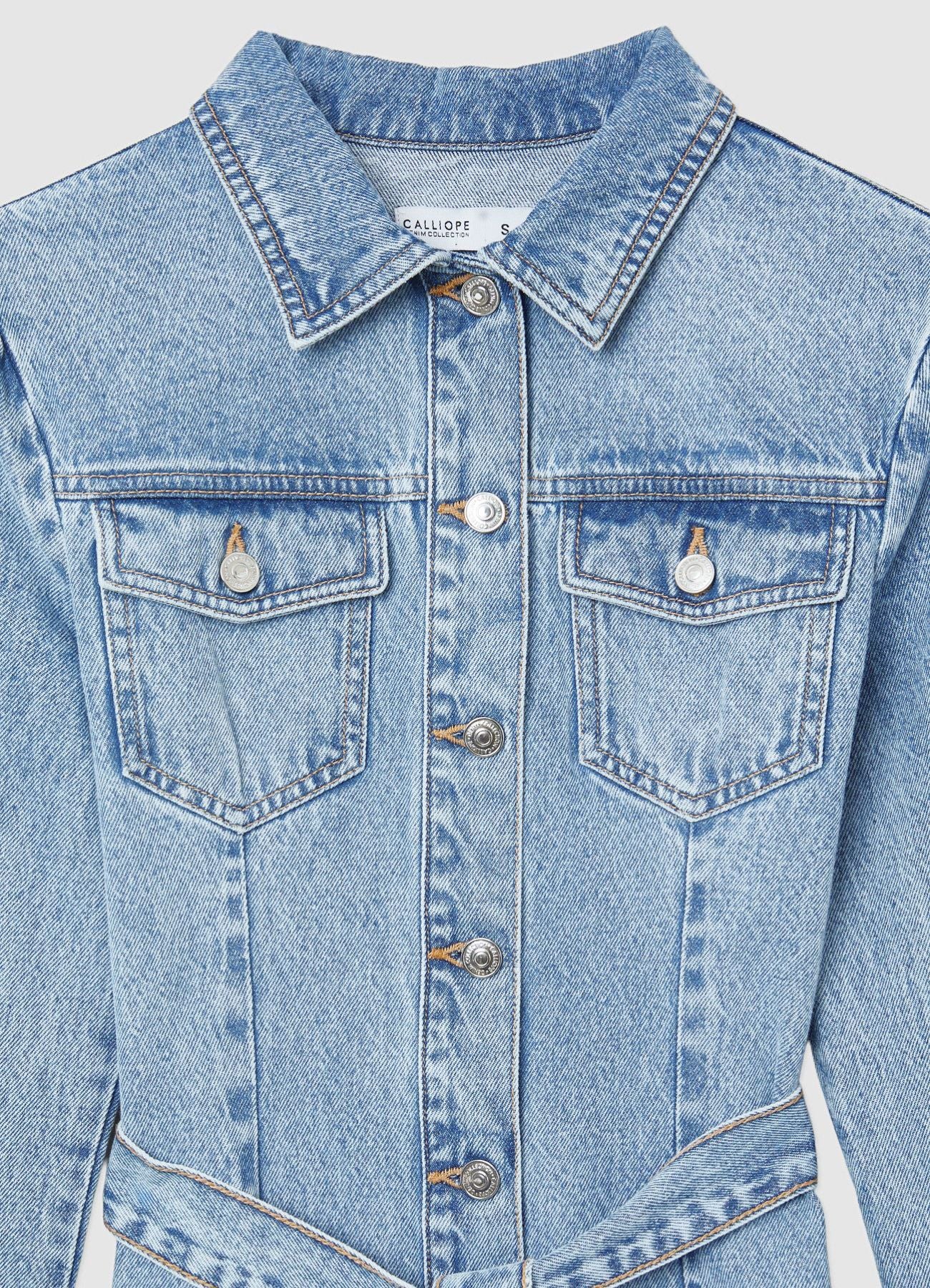 Vestito camicia con bottoni e cintura - Image 7