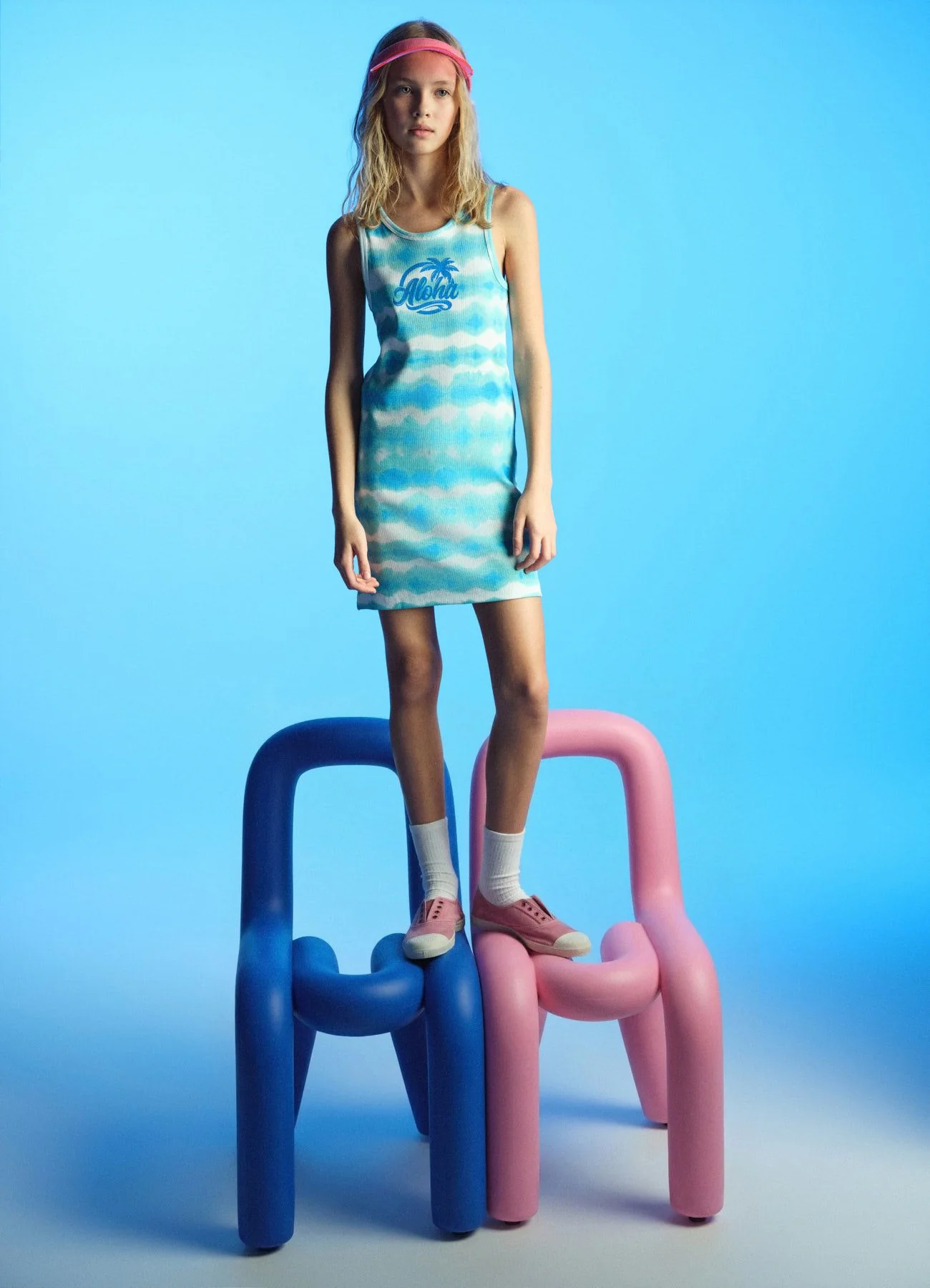 Vestito canotta tie dye con stampa - Image 5