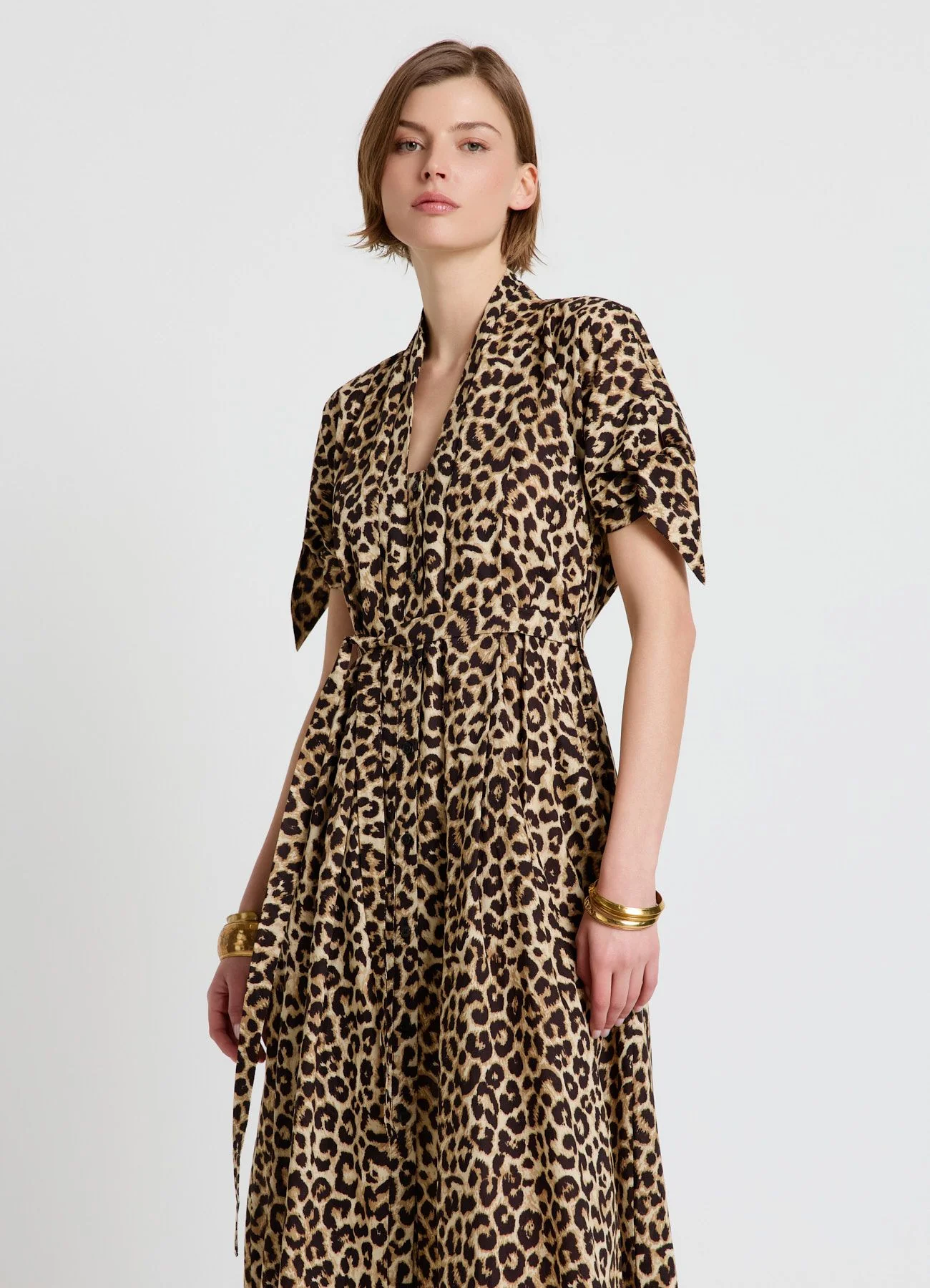 Vestito chemisier animalier con cintura - Image 3