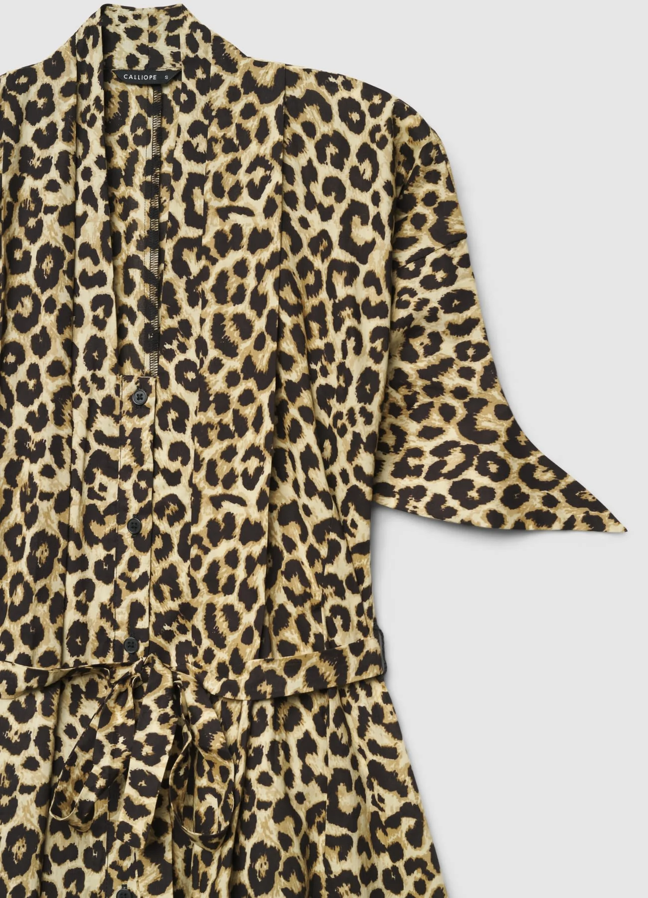 Vestito chemisier animalier con cintura - Image 4