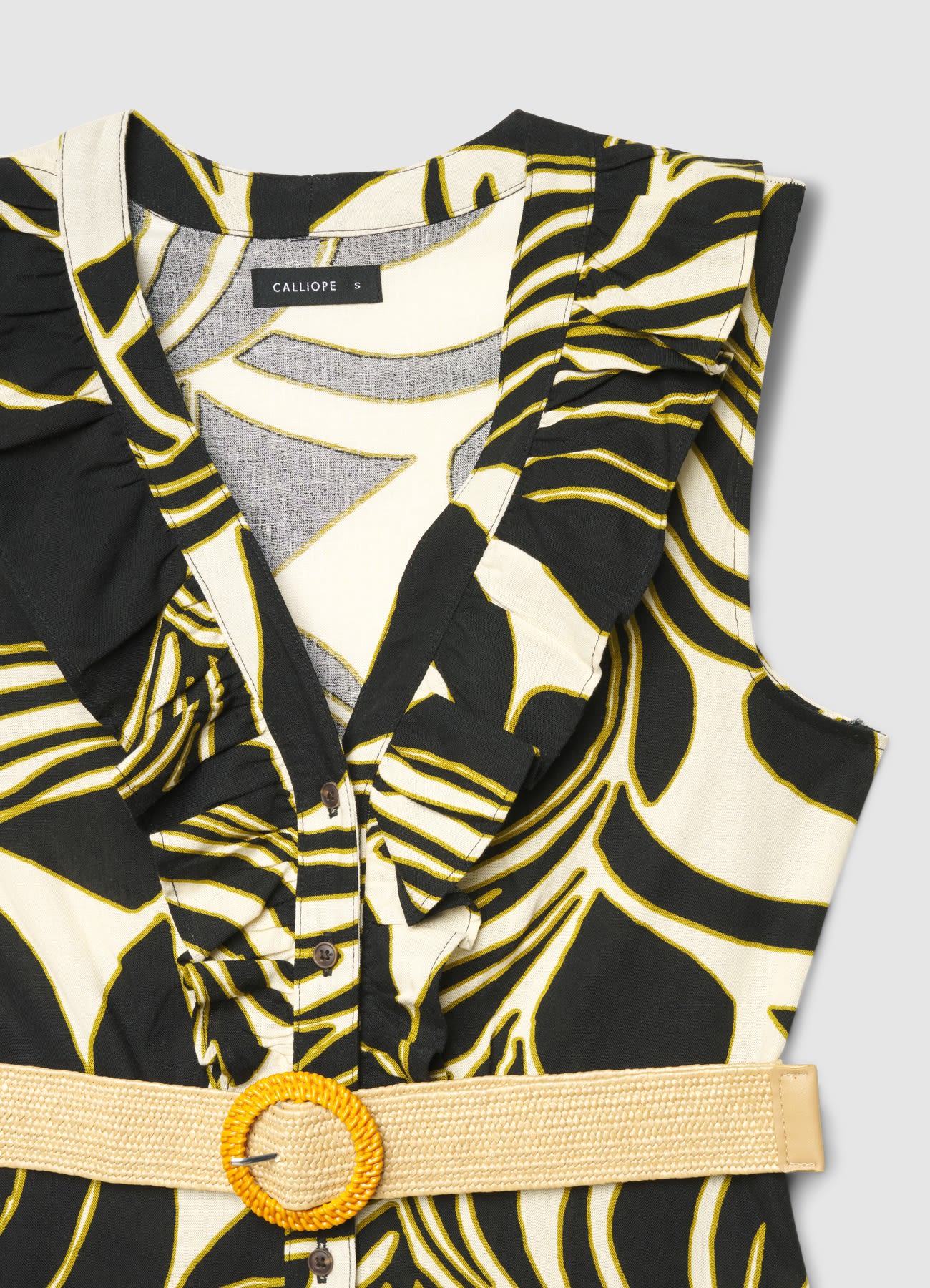Vestito chemisier con cintura e stampa - Image 6