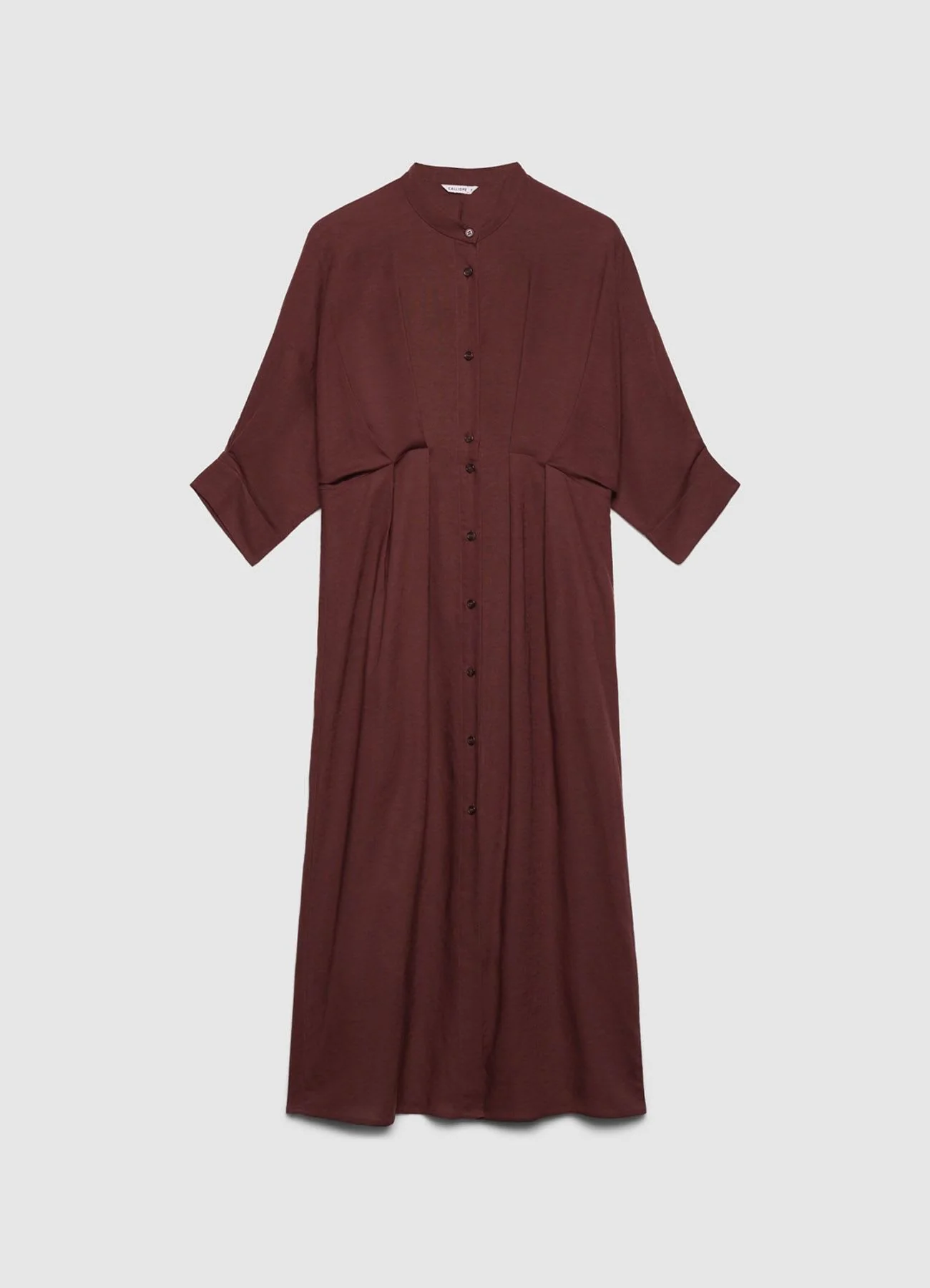 Vestito chemisier con collo alla coreana - Image 5