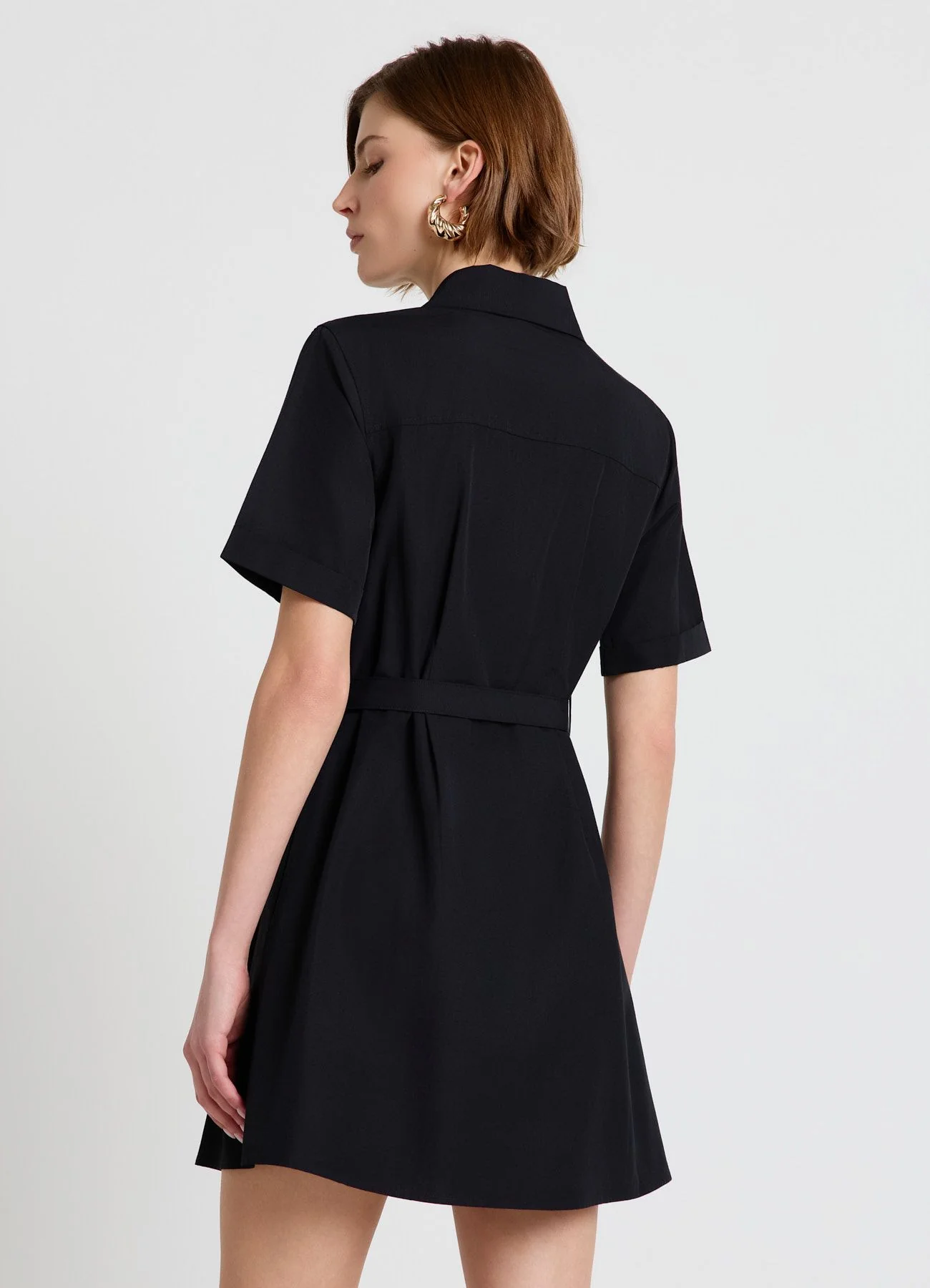 Vestito chemisier corto con cintura - Image 2