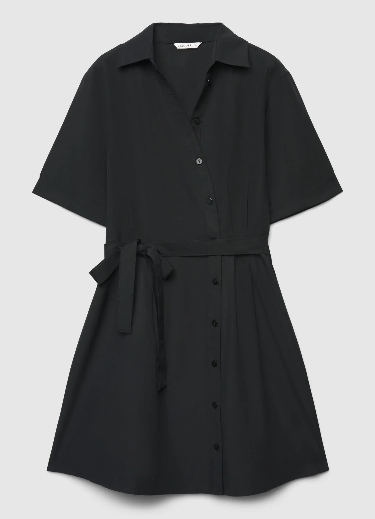 Vestito chemisier corto con cintura - Image 5